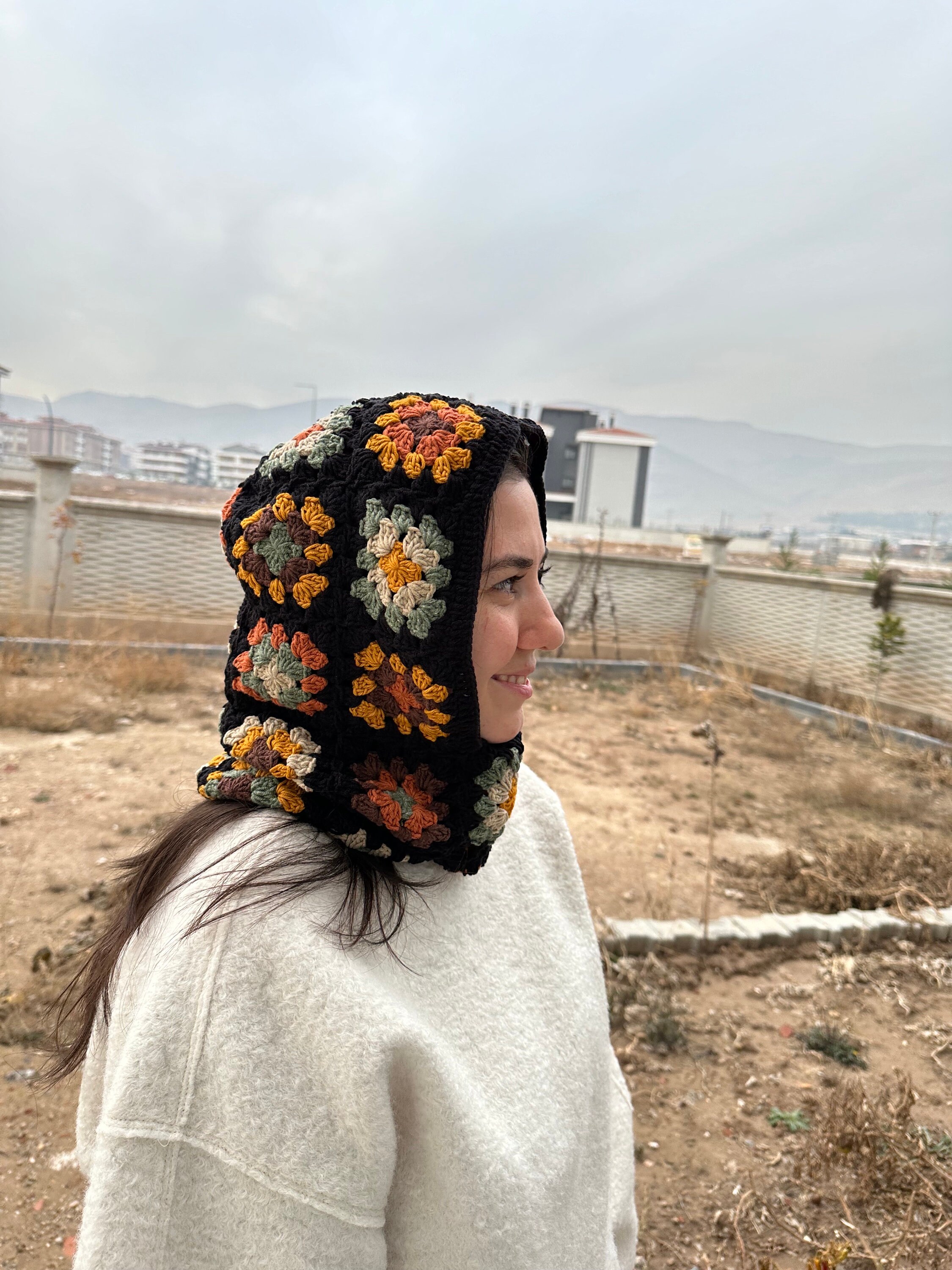 Granny Square Balaclava, Autumn Colored Balaclava, Crochet Balaclava, Handmade Granny Balaclava, ... — photo 4 of 10