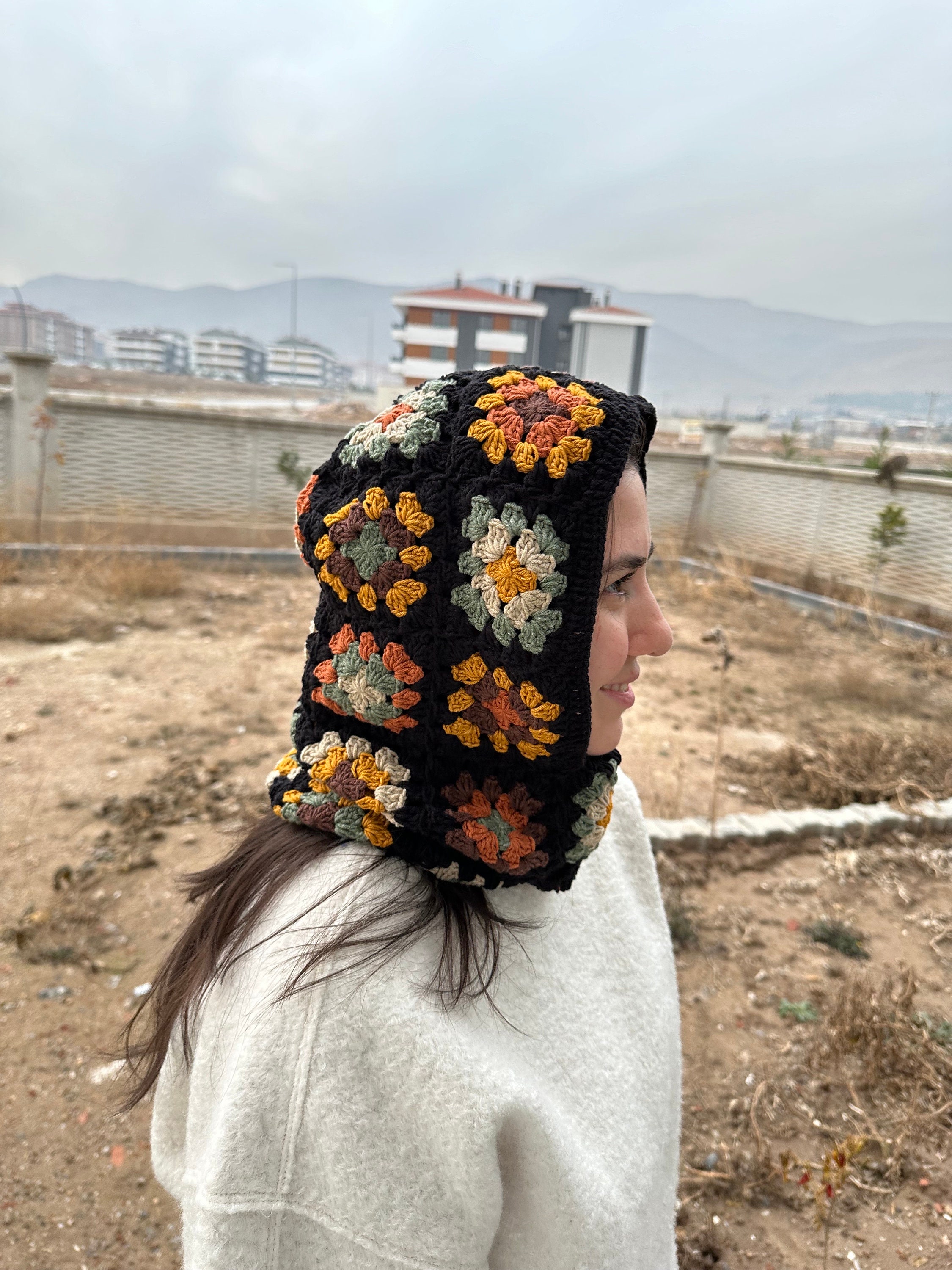 Granny Square Balaclava, Autumn Colored Balaclava, Crochet Balaclava, Handmade Granny Balaclava, ... — photo 5 of 10