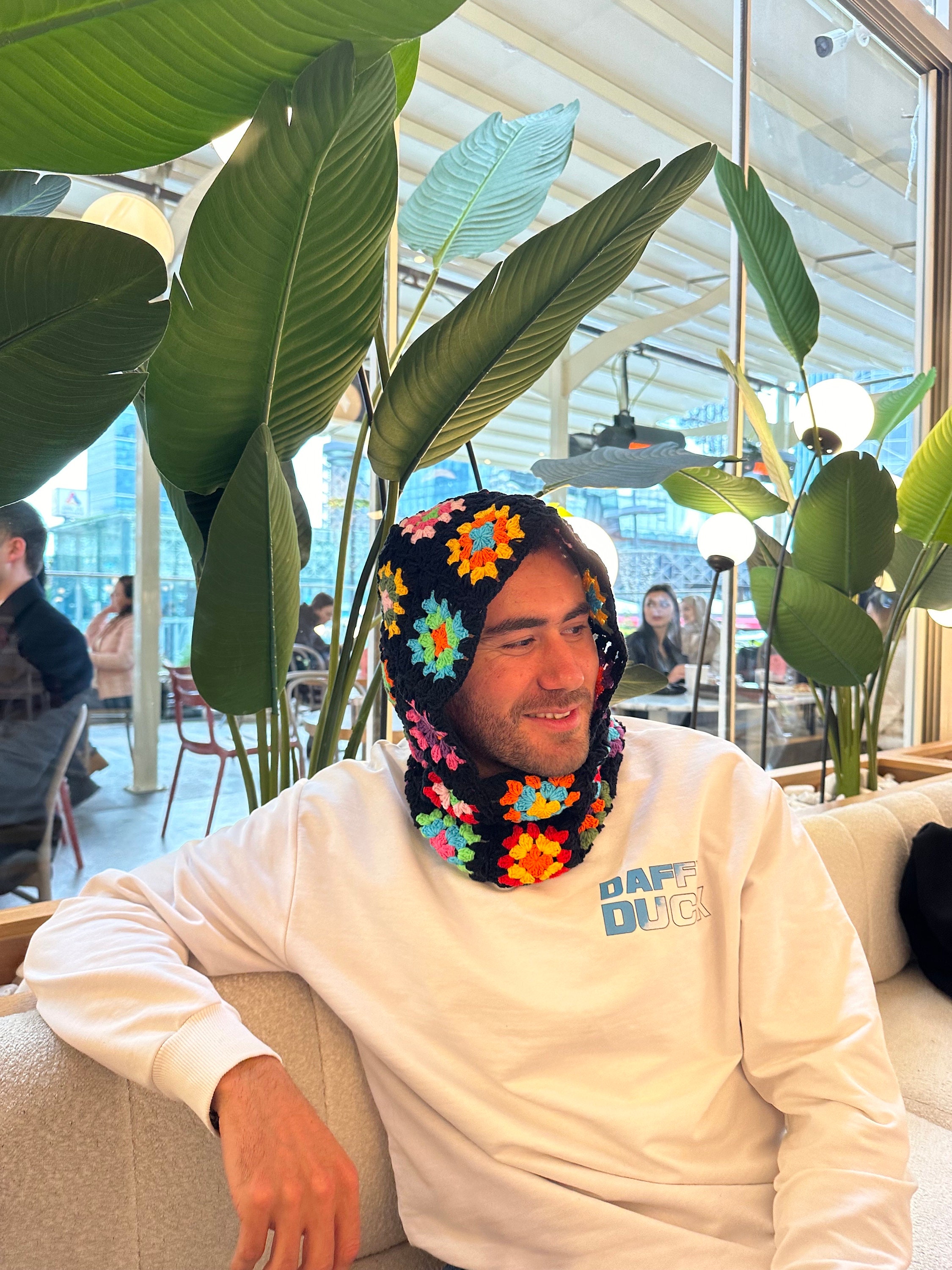 Granny Square Balaclava, Colorful Balaclava, Crochet Balaclava, Crochet Hoodie, Balaclava Fashion, Unisex Balaclava, Headwear Balaclava