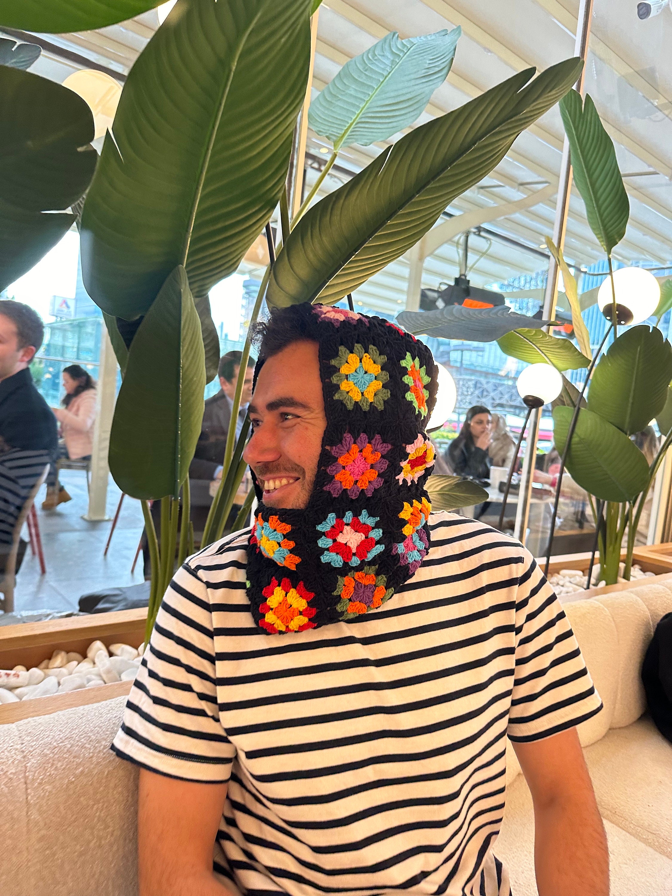 Granny Square Balaclava, Colorful Balaclava, Crochet Balaclava, Crochet Hoodie, Balaclava Fashion... — photo 5 of 10