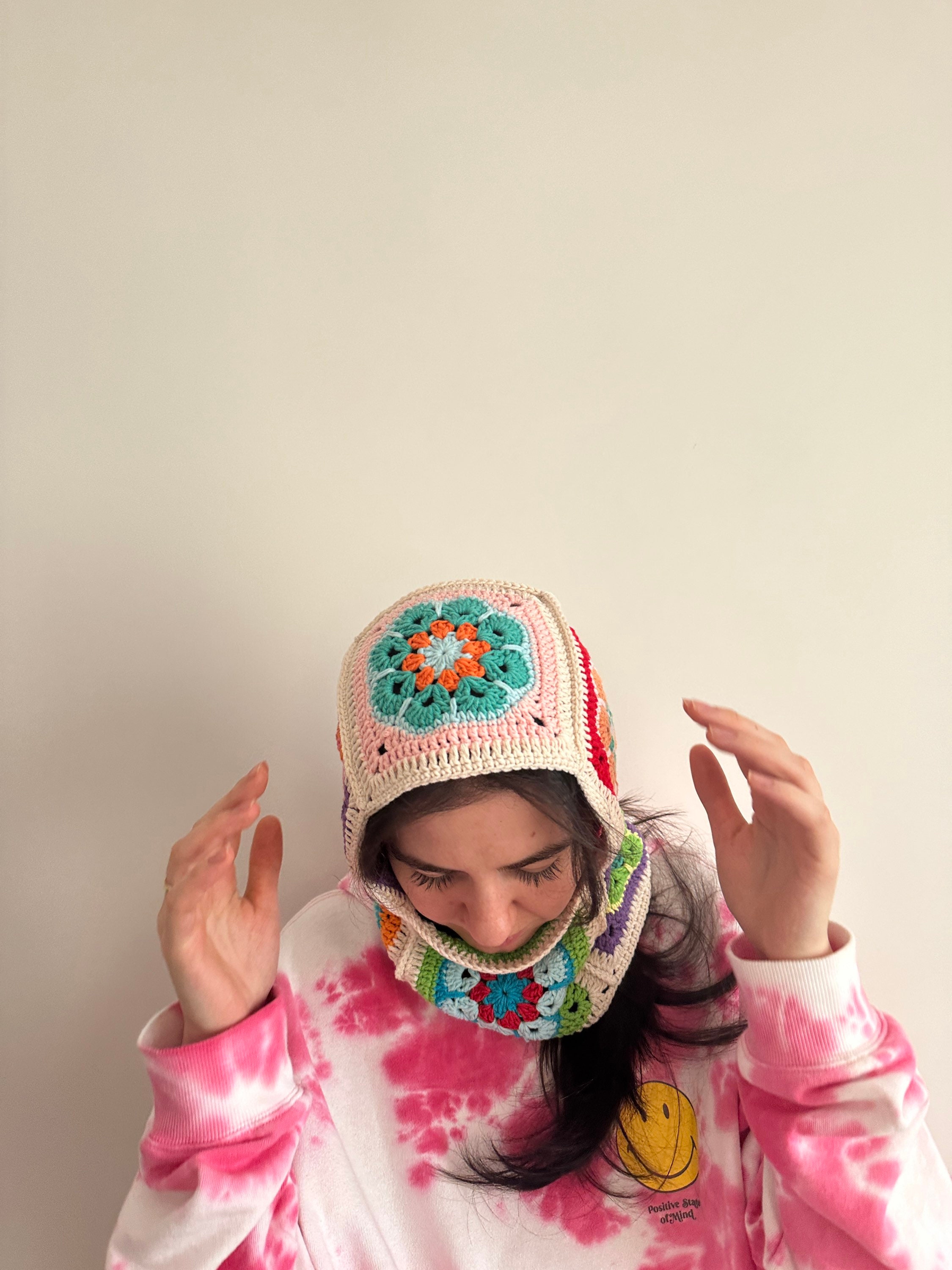 Granny Square Balaclava, Colorful Balaclava, Crochet Hoodie, Balaclava Fashion, Granny Square Hoo... — photo 4 of 10