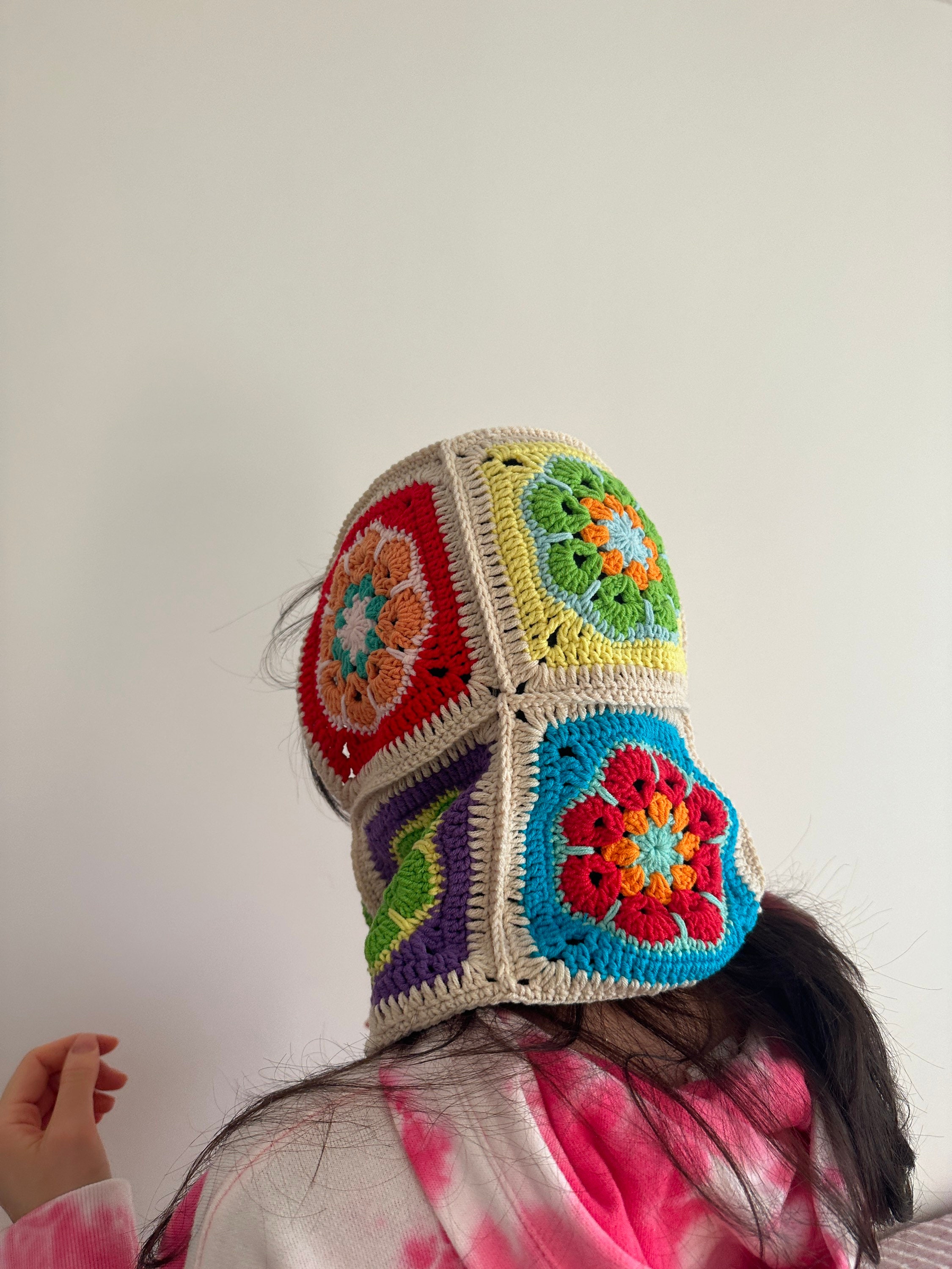Granny Square Balaclava, Colorful Balaclava, Crochet Hoodie, Balaclava Fashion, Granny Square Hoo... — photo 2 of 10