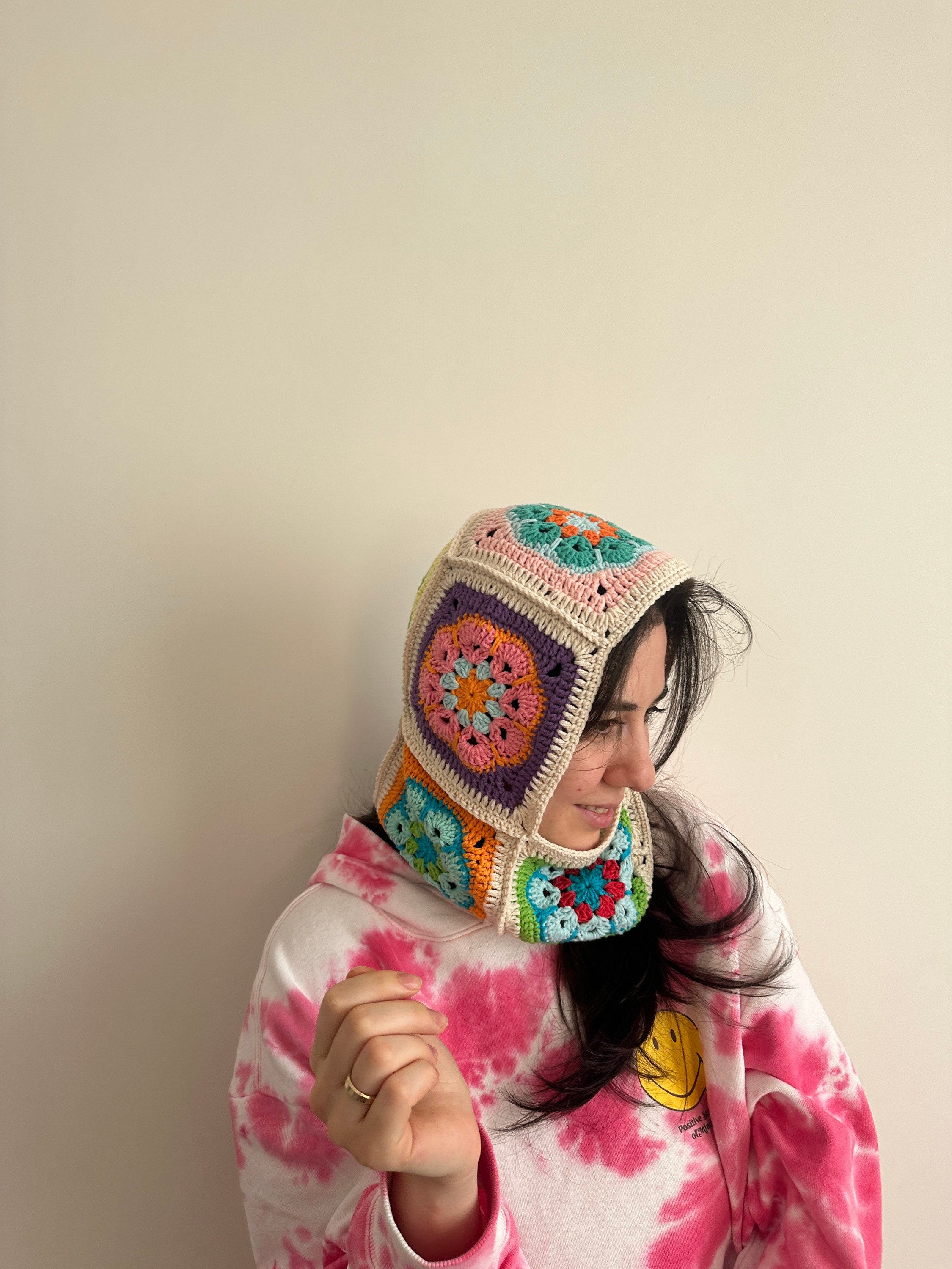 Granny Square Balaclava, Colorful Balaclava, Crochet Hoodie, Balaclava Fashion, Granny Square Hoo... — photo 6 of 10