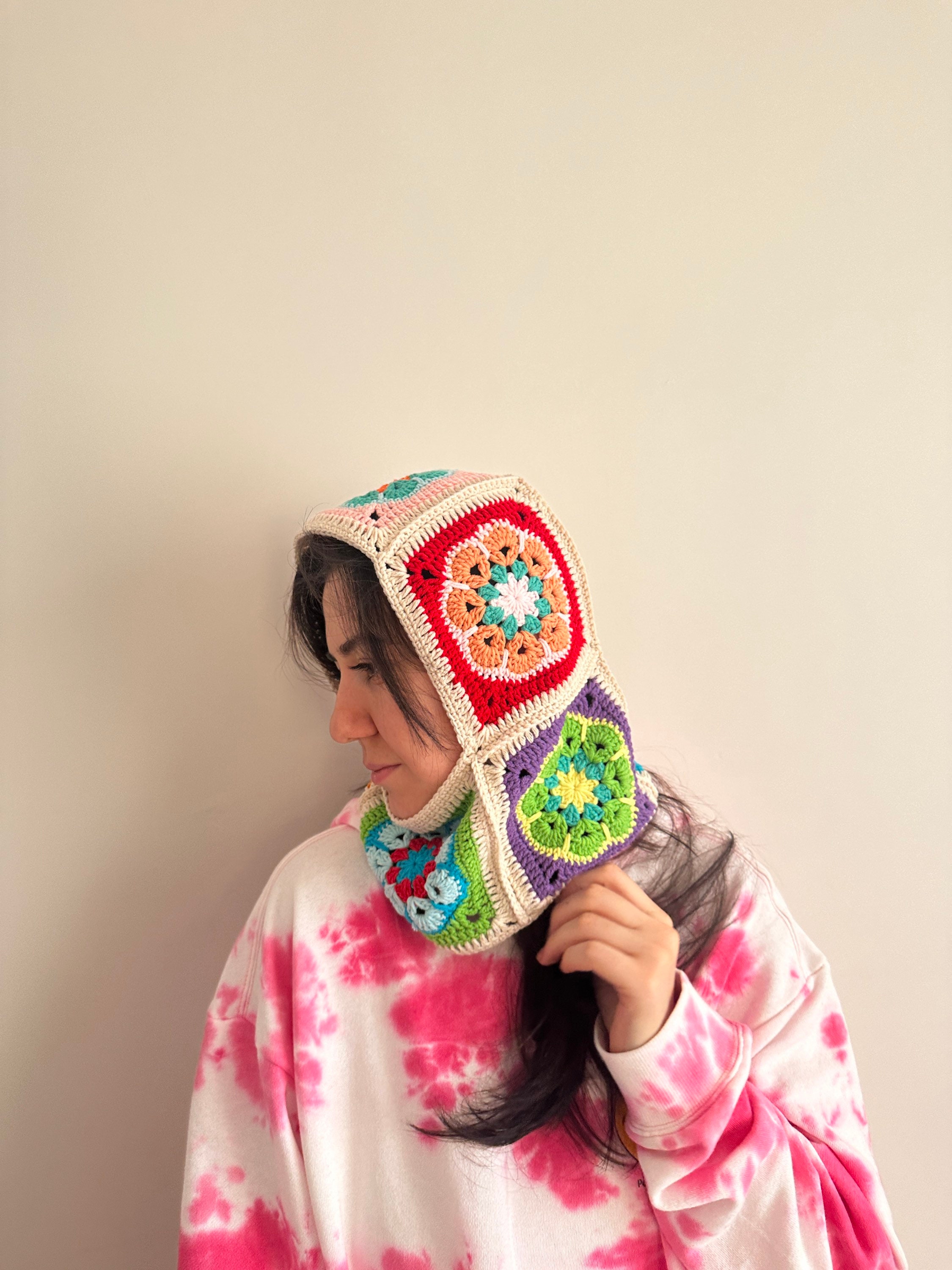 Granny Square Balaclava, Colorful Balaclava, Crochet Hoodie, Balaclava Fashion, Granny Square Hoo... — photo 5 of 10