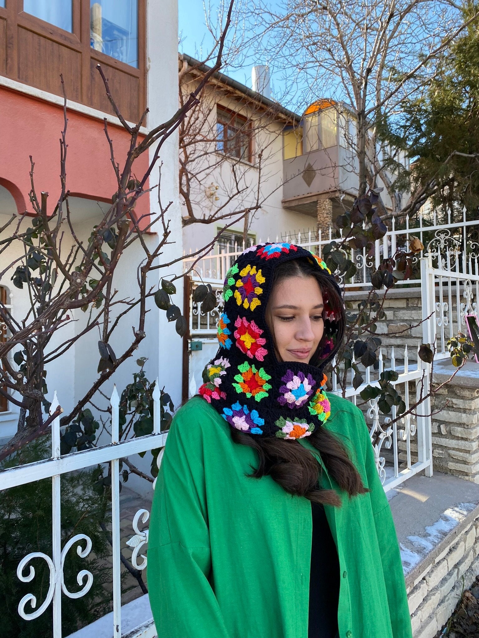 Granny Square Balaclava, Colorful Balaclava, Stylish Balaclava, Crochet Hoodie, Balaclava Fashion... — photo 3 of 10