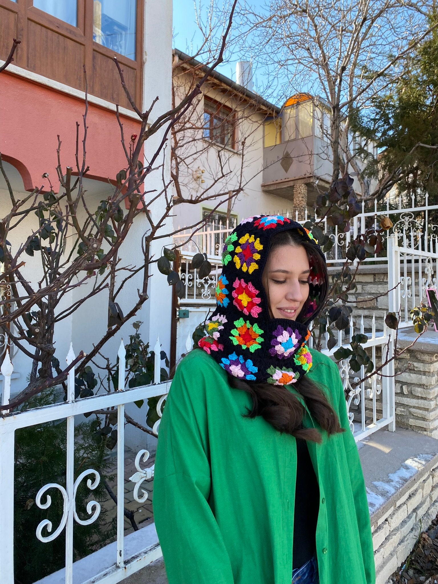 Granny Square Balaclava, Colorful Balaclava, Stylish Balaclava, Crochet Hoodie, Balaclava Fashion... — photo 2 of 10