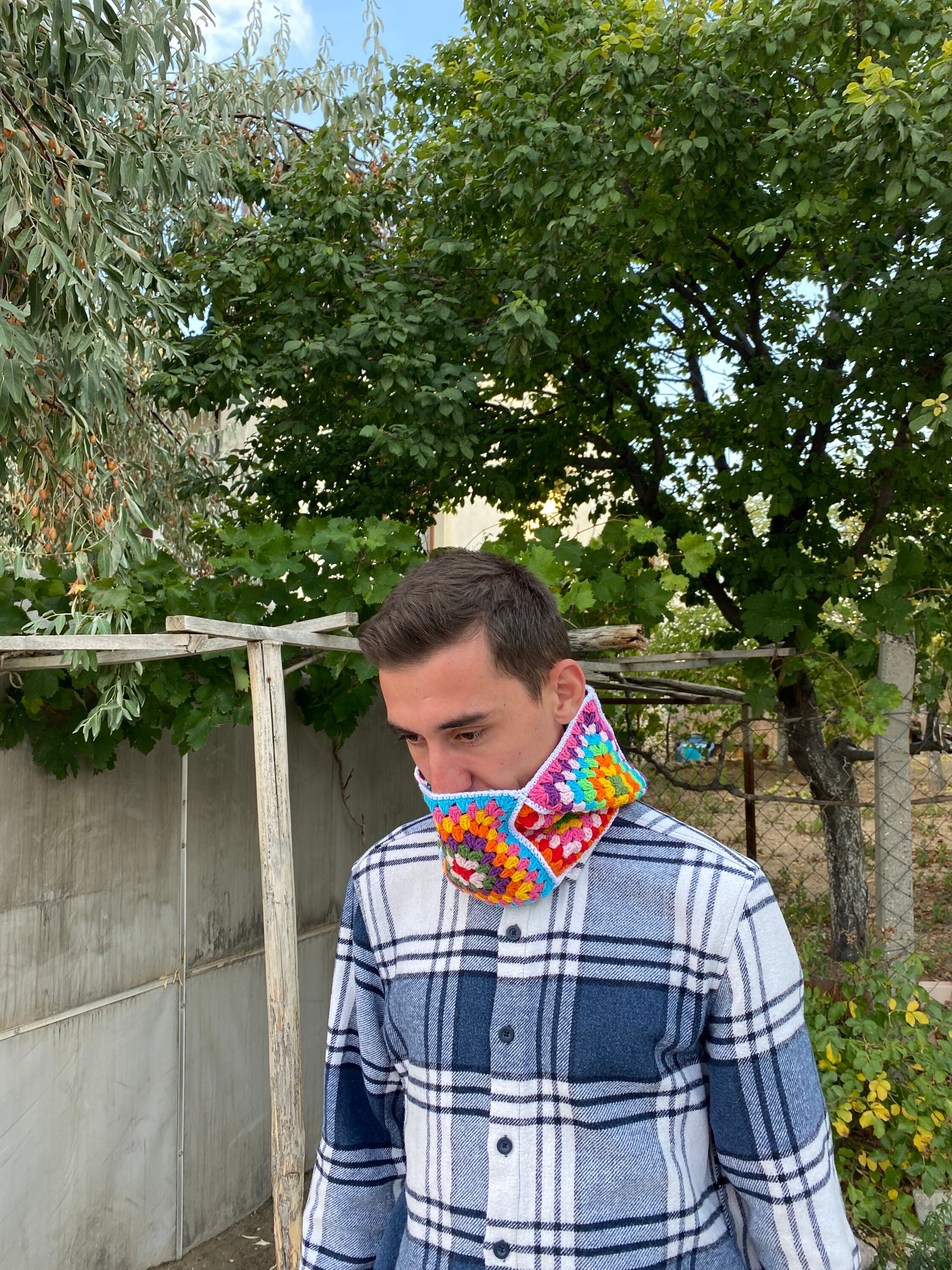 Granny Square Balaclava, Colorful Hoodie, Unisex Balaclava, Winter Full Face Mask, Crochet Hoodie... — photo 2 of 10