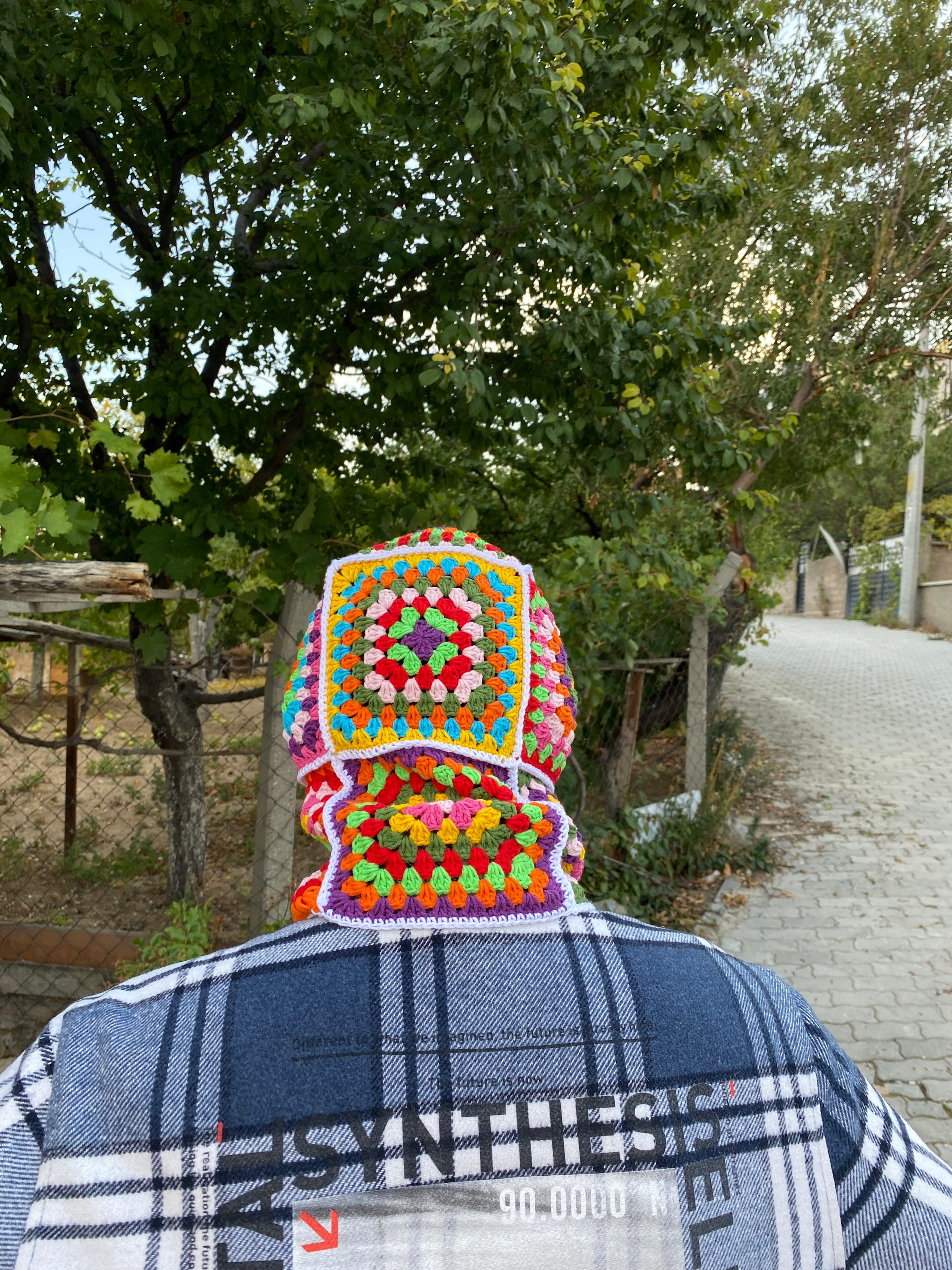 Granny Square Balaclava, Colorful Hoodie, Unisex Balaclava, Winter Full Face Mask, Crochet Hoodie... — photo 4 of 10