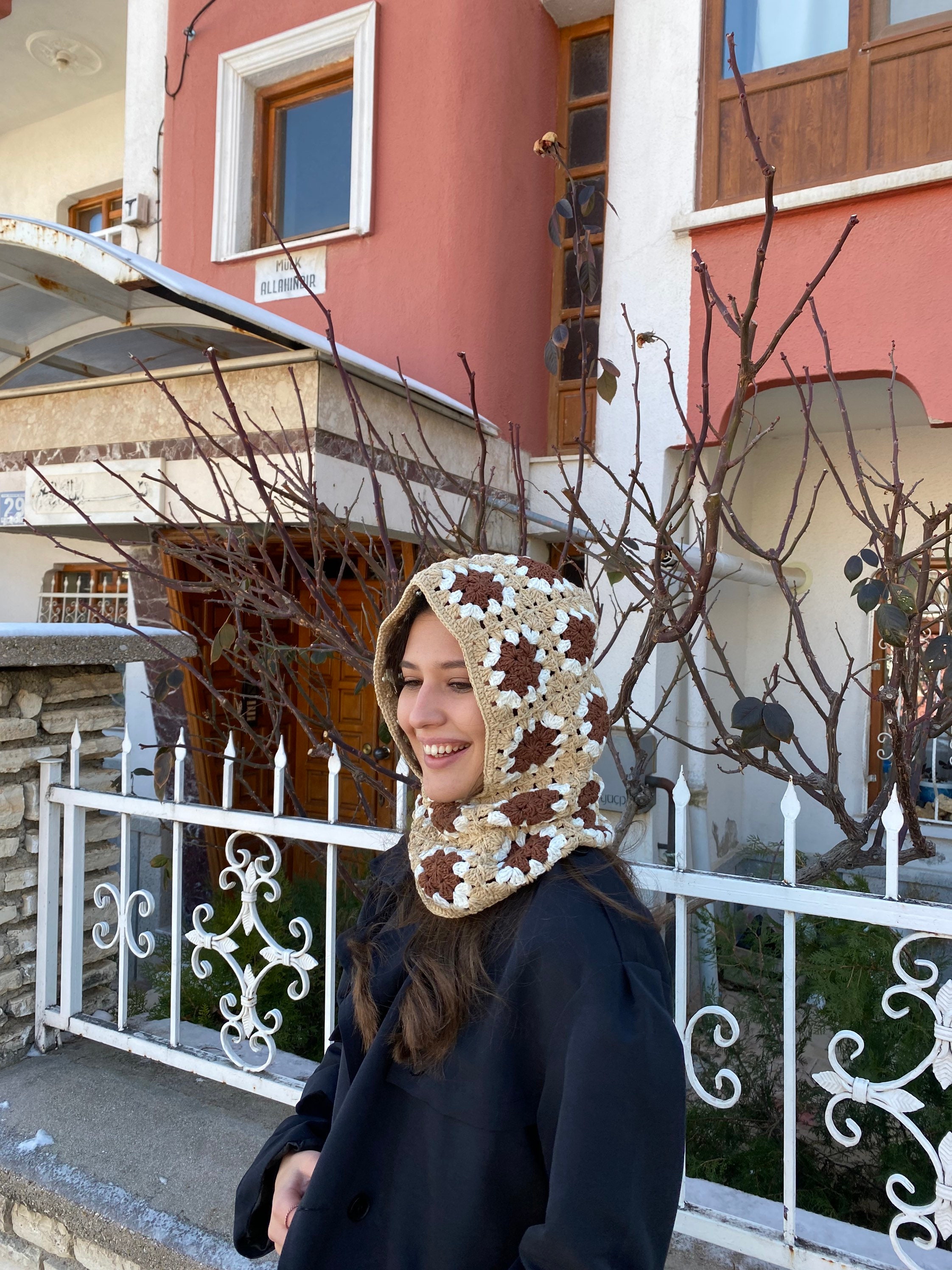 Granny Square Balaclava, Colorful Winter Hat, Stylish Balaclava, Crochet Hoodie, Balaclava Fashio... — photo 6 of 10