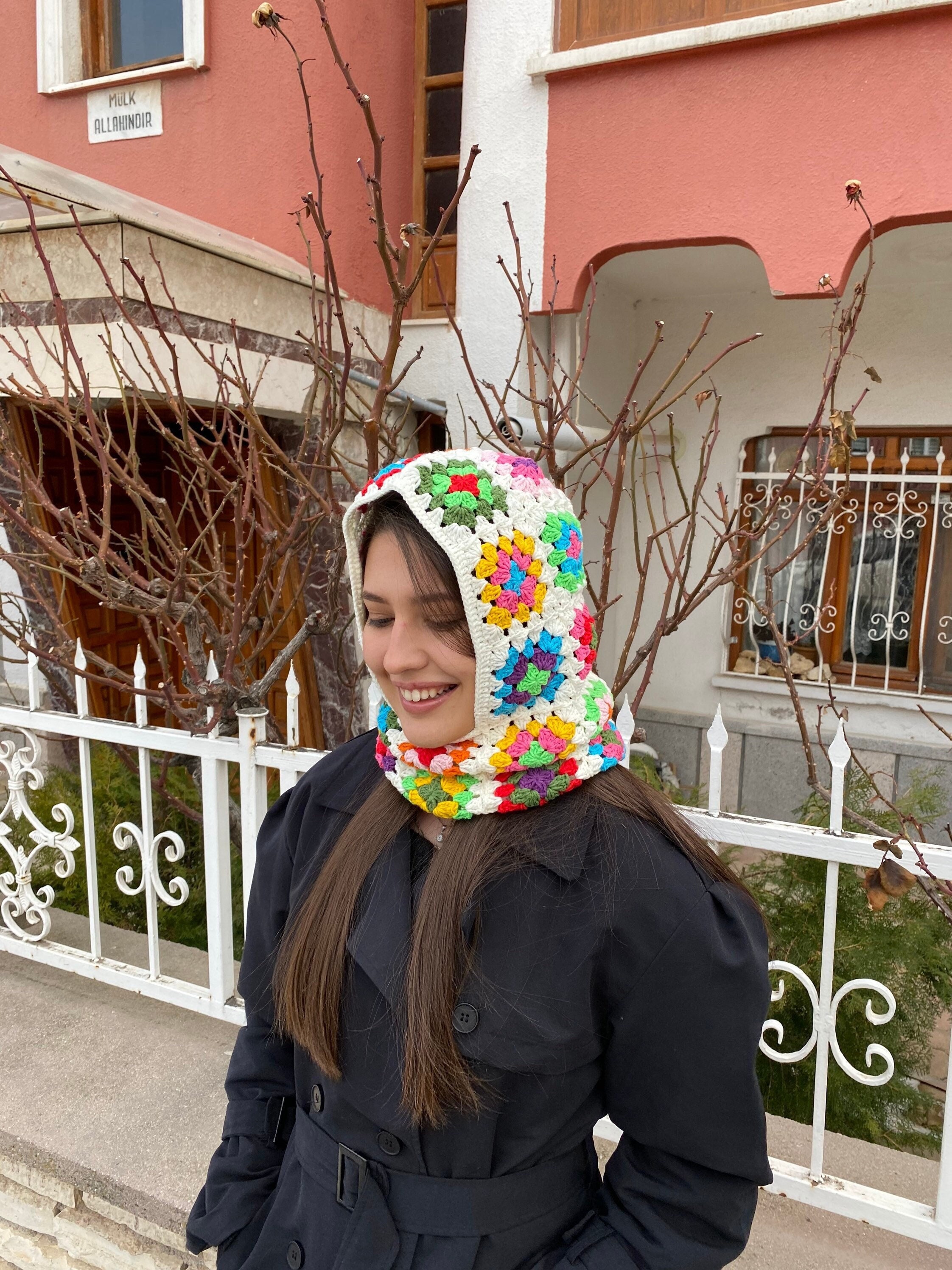 Granny Square Balaclava, Crochet Hoodie, Stylish Balaclava, Balaclava Fashion, Granny Square Hood... — photo 3 of 10