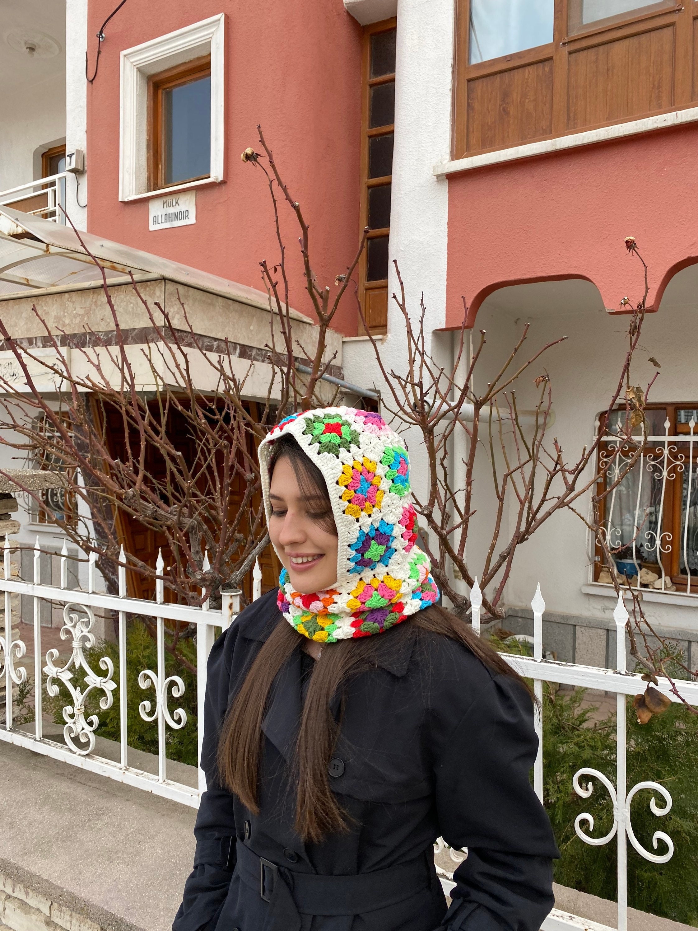 Granny Square Balaclava, Crochet Hoodie, Stylish Balaclava, Balaclava Fashion, Granny Square Hood... — photo 4 of 10
