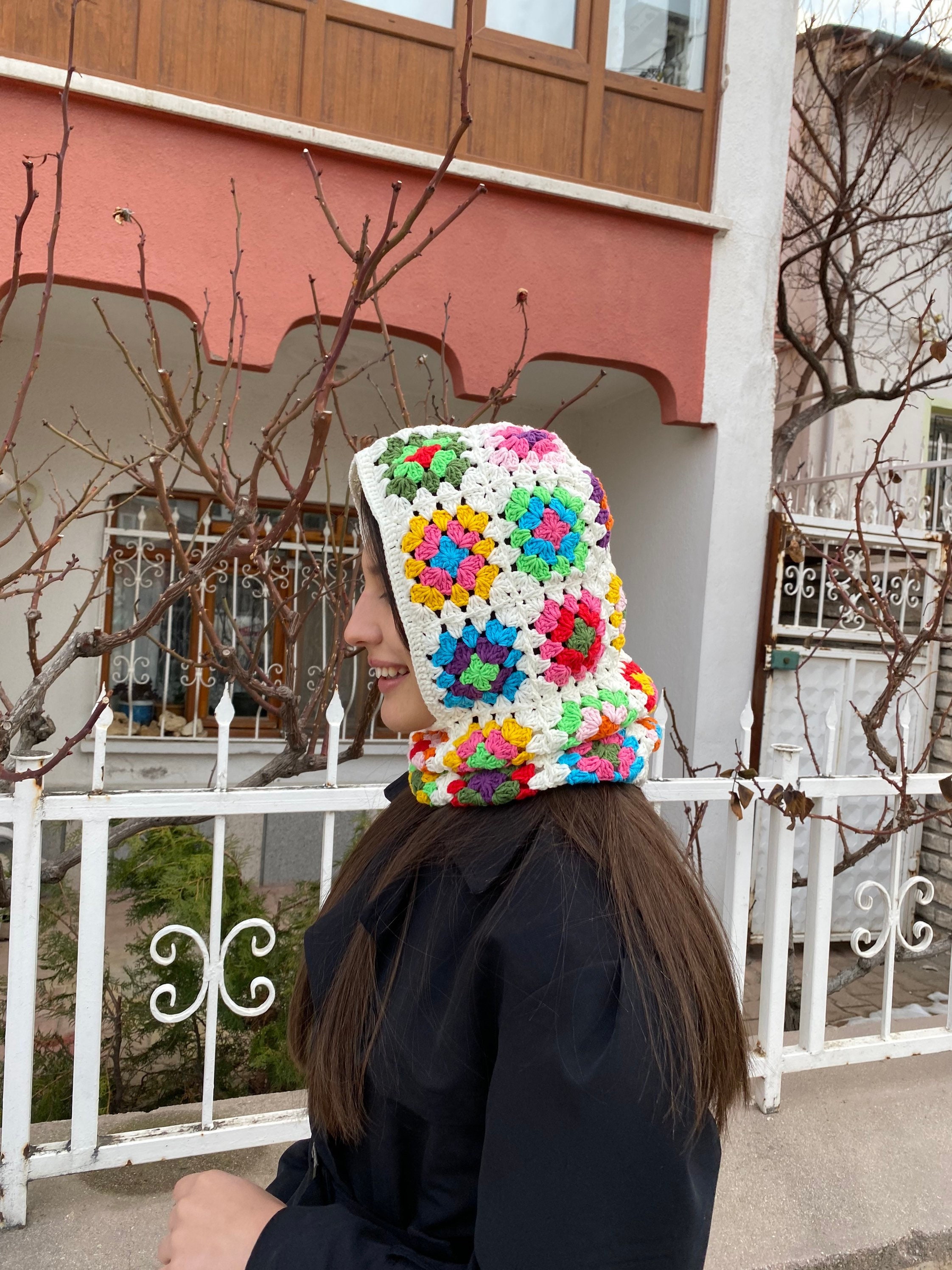 Granny Square Balaclava, Crochet Hoodie, Stylish Balaclava, Balaclava Fashion, Granny Square Hood... — photo 5 of 10