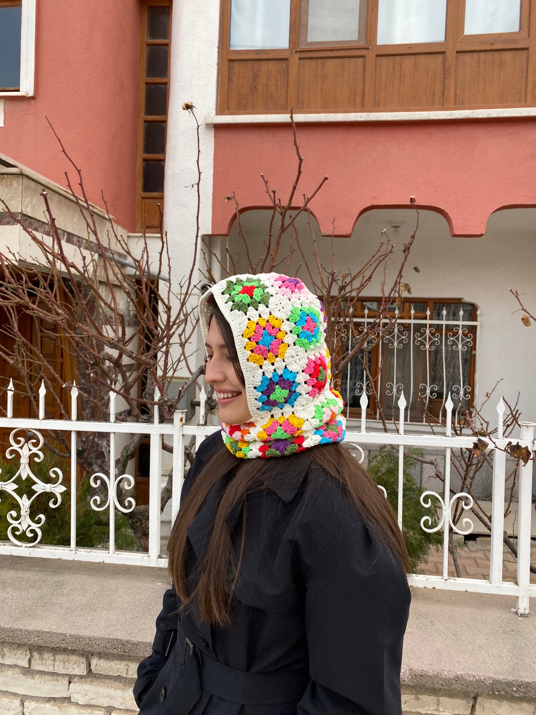 Granny Square Balaclava, Crochet Hoodie, Stylish Balaclava, Balaclava Fashion, Granny Square Hood... — photo 7 of 10