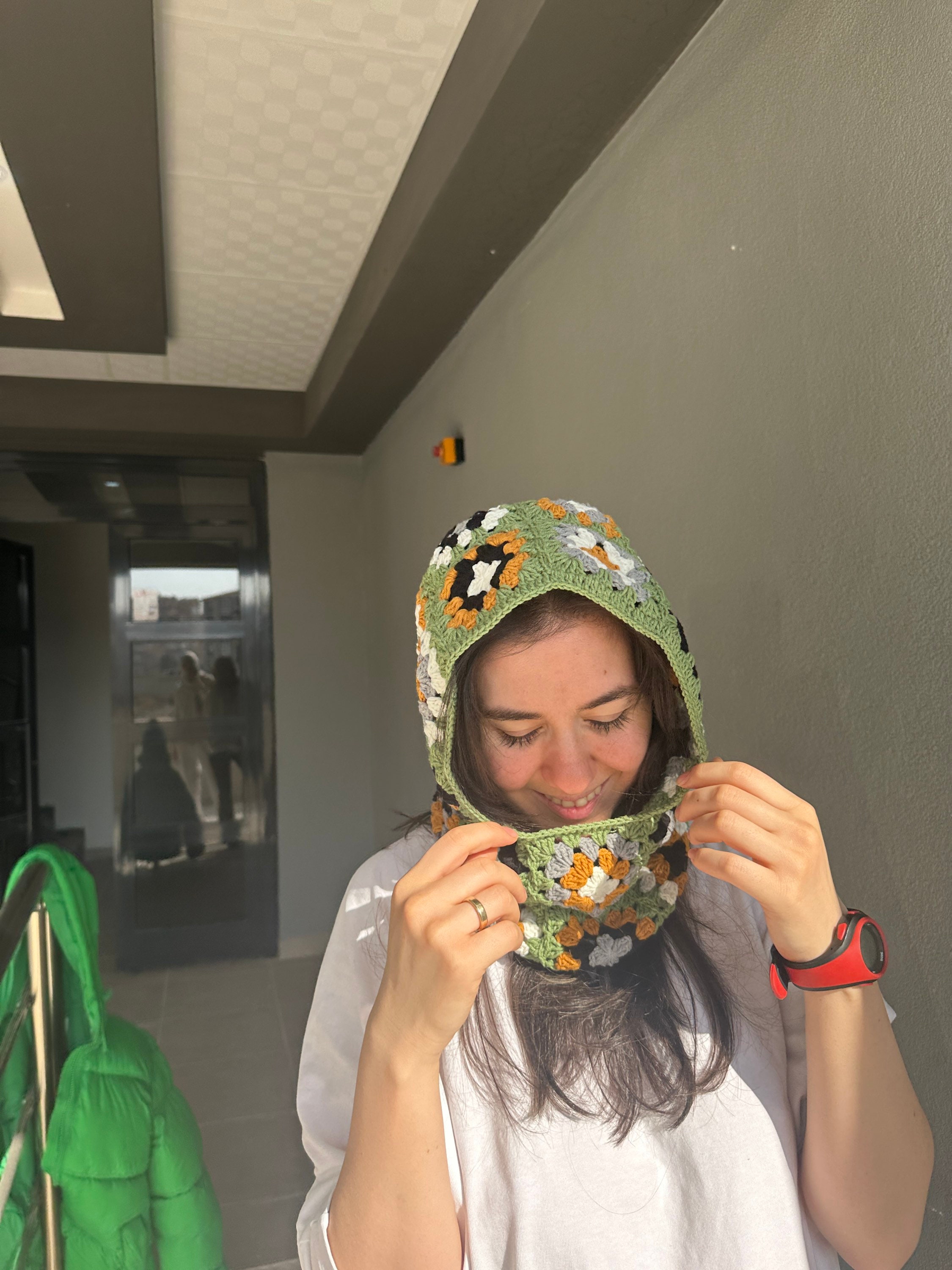 Granny Square Balaclava, Green Balaclava, Crochet Hoodie, Balaclava Fashion, Granny Square Hoodie... — photo 2 of 10