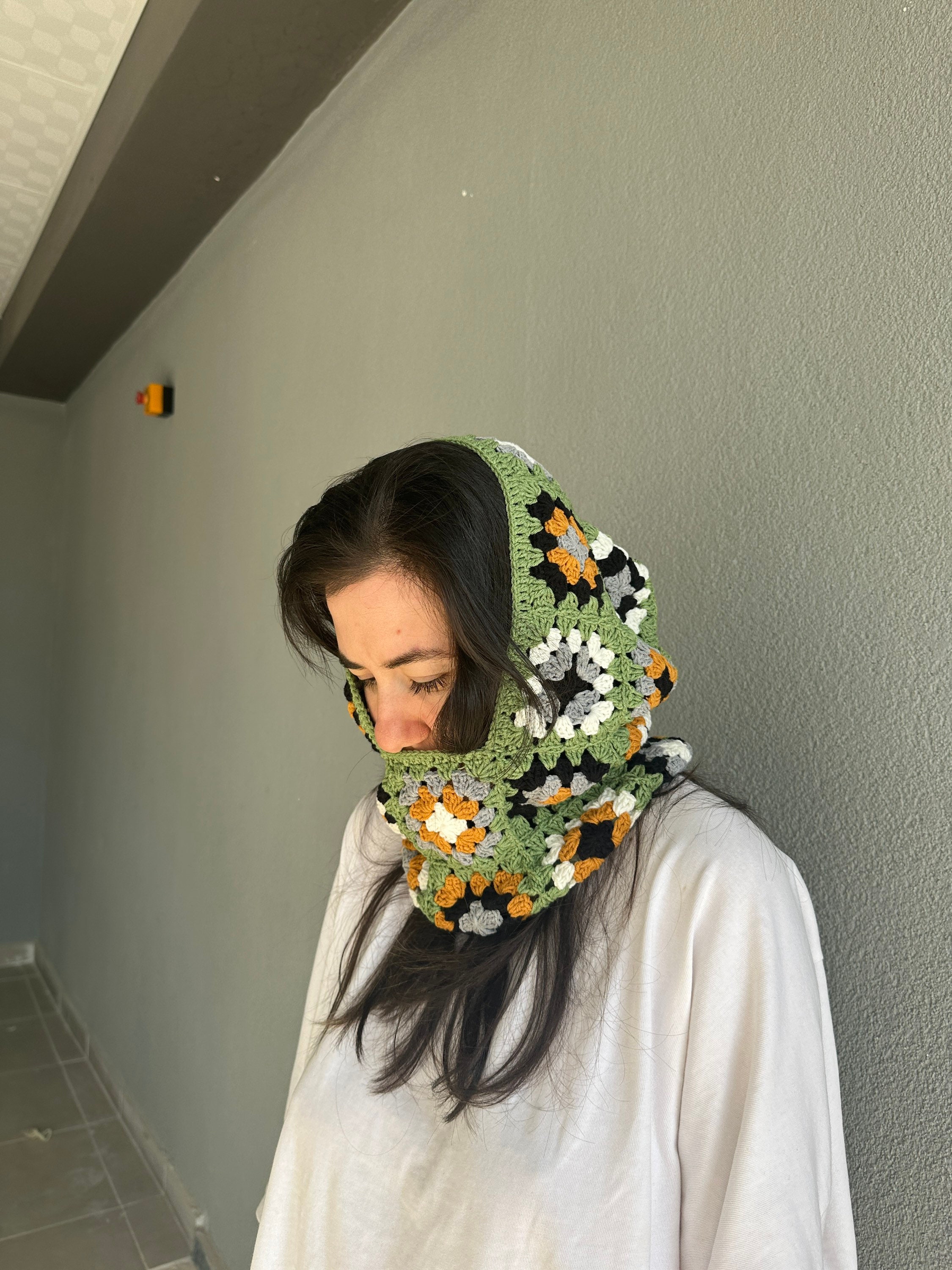 Granny Square Balaclava, Green Balaclava, Crochet Hoodie, Balaclava Fashion, Granny Square Hoodie... — photo 6 of 10