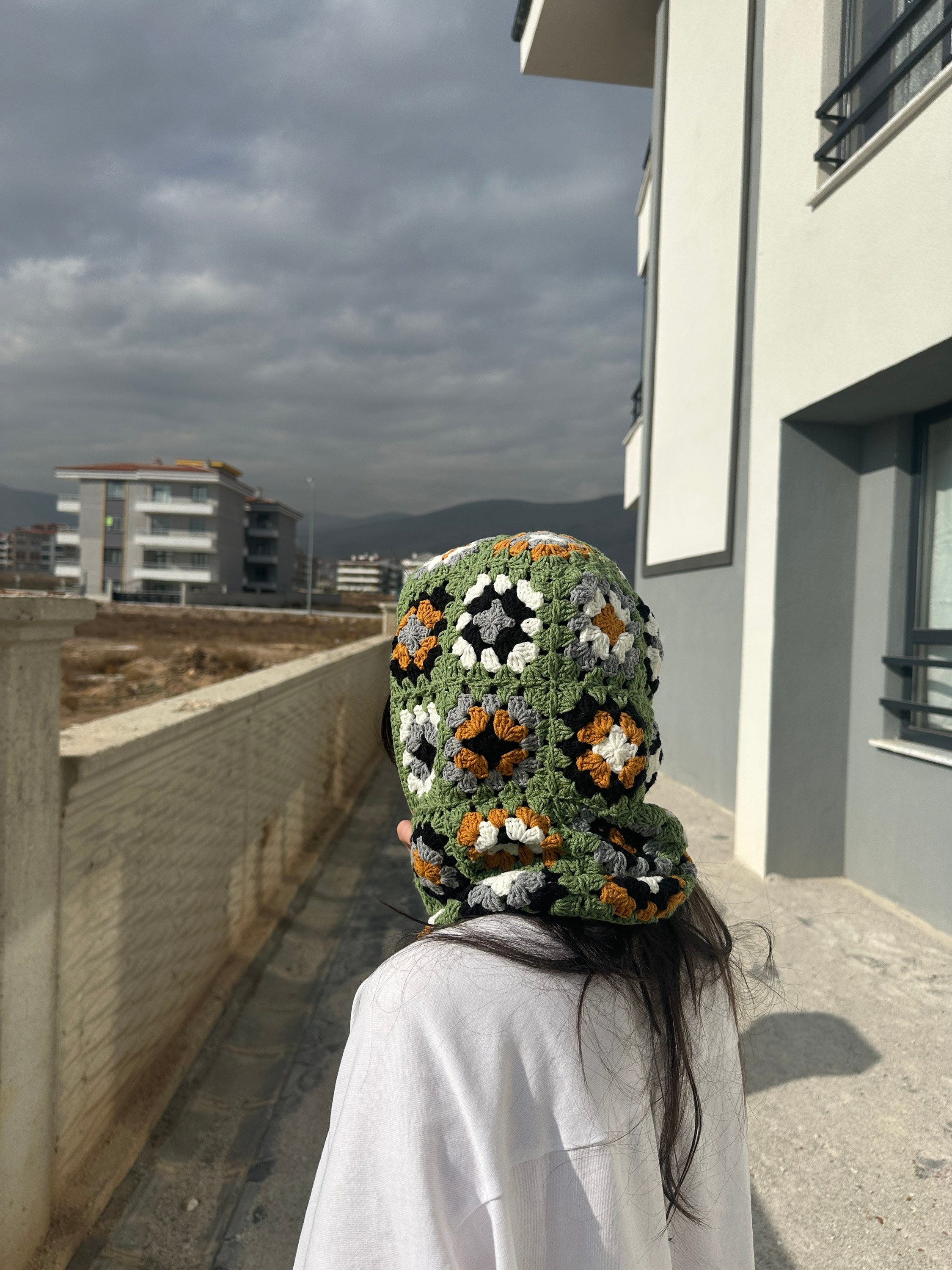 Granny Square Balaclava, Green Balaclava, Crochet Hoodie, Balaclava Fashion, Granny Square Hoodie... — photo 7 of 10