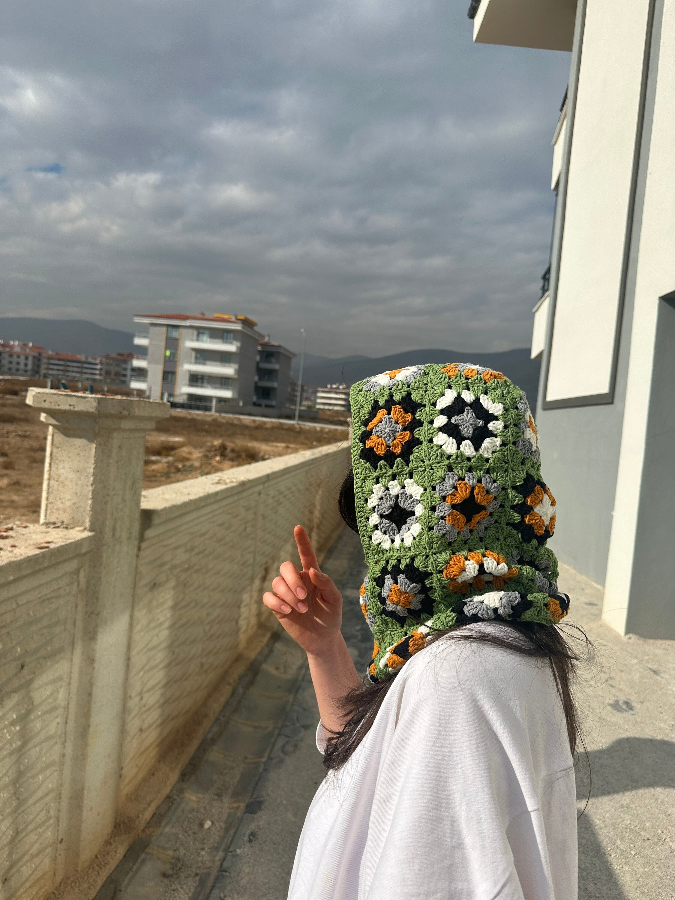 Granny Square Balaclava, Green Balaclava, Crochet Hoodie, Balaclava Fashion, Granny Square Hoodie... — photo 4 of 10