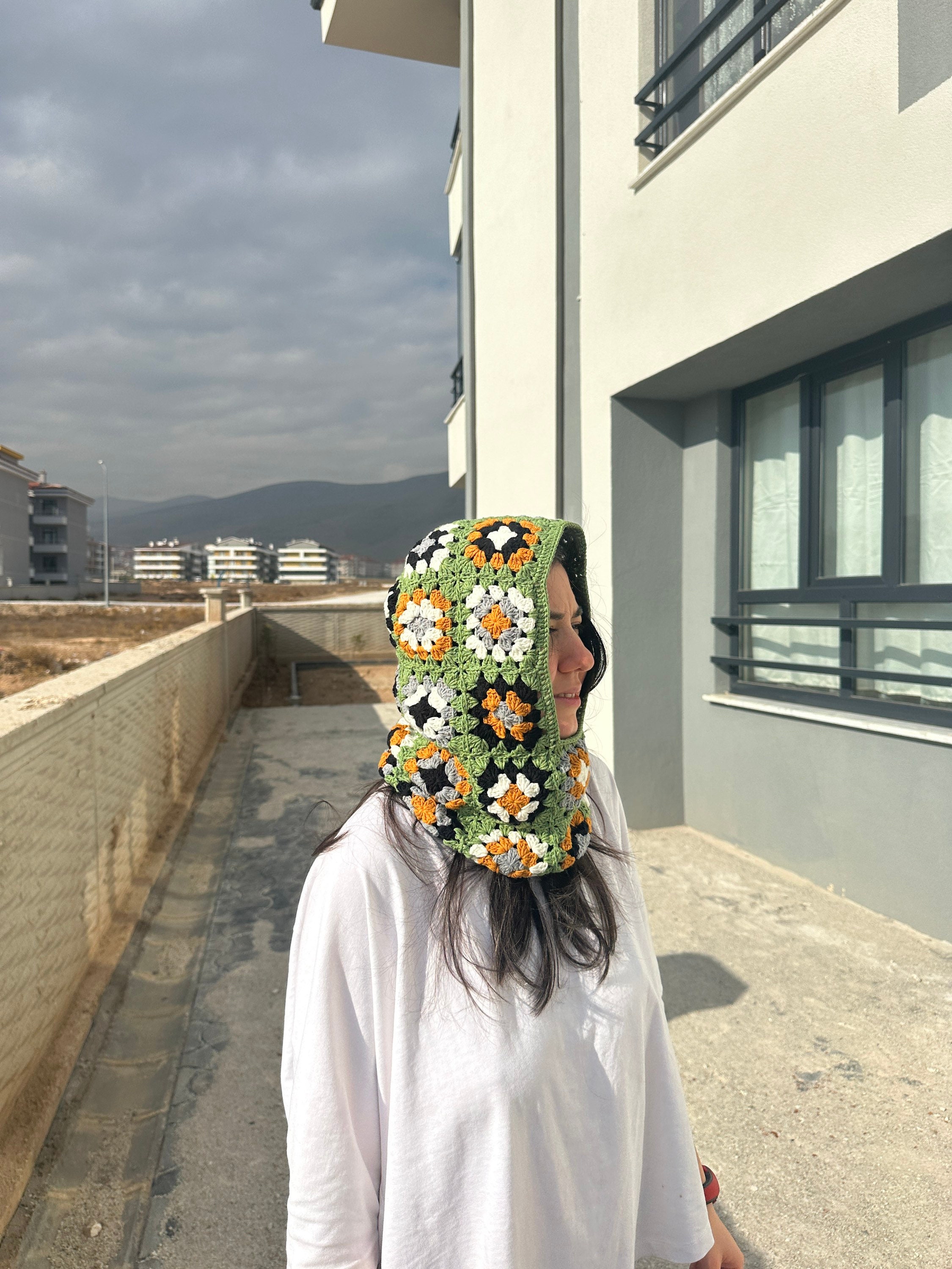 Granny Square Balaclava, Green Balaclava, Crochet Hoodie, Balaclava Fashion, Granny Square Hoodie... — photo 5 of 10