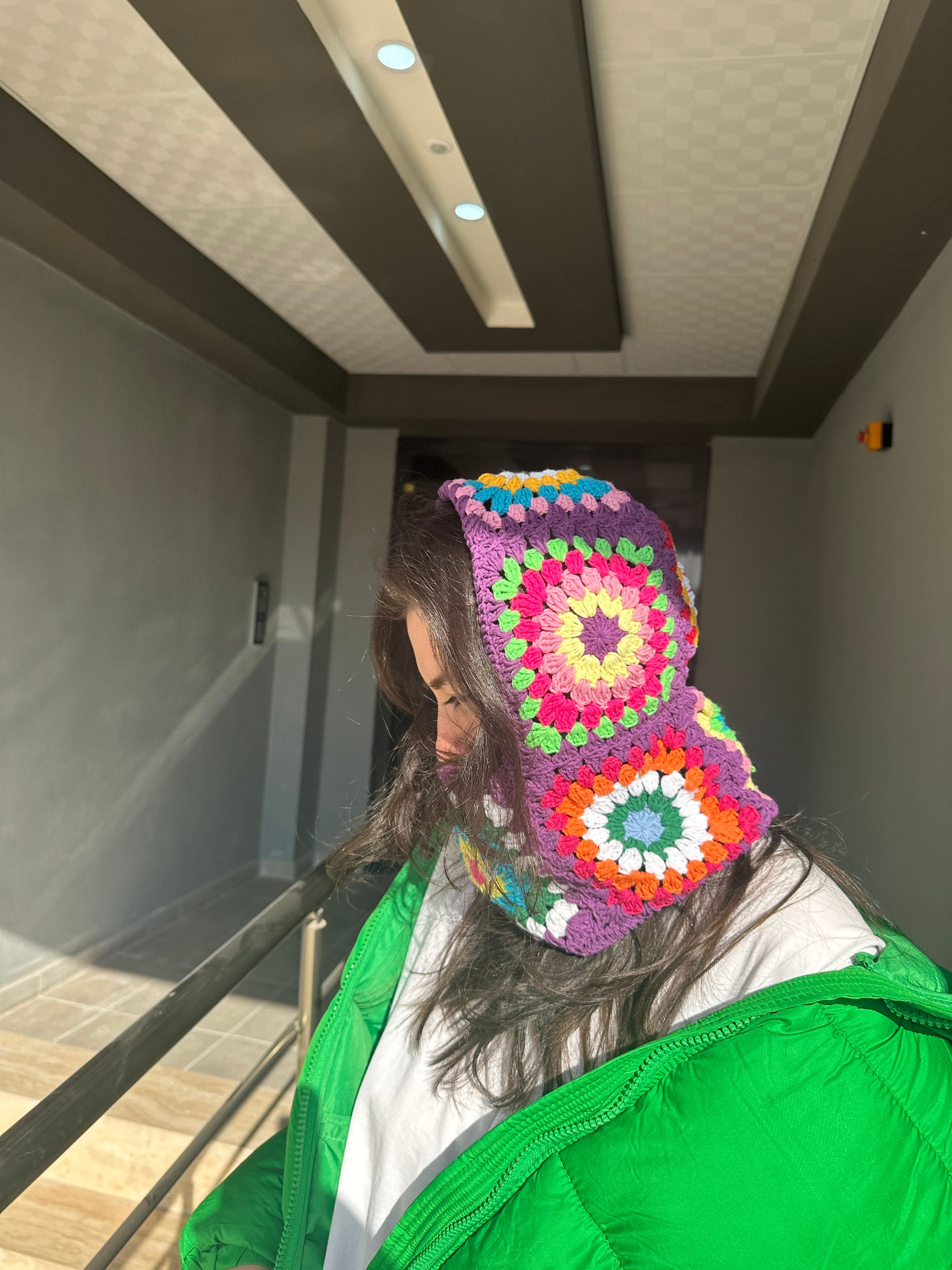 Granny Square Balaclava, Rainbow Balaclava, Purple Balaclava, Crochet Hoodie, Balaclava Fashion, ... — photo 2 of 10