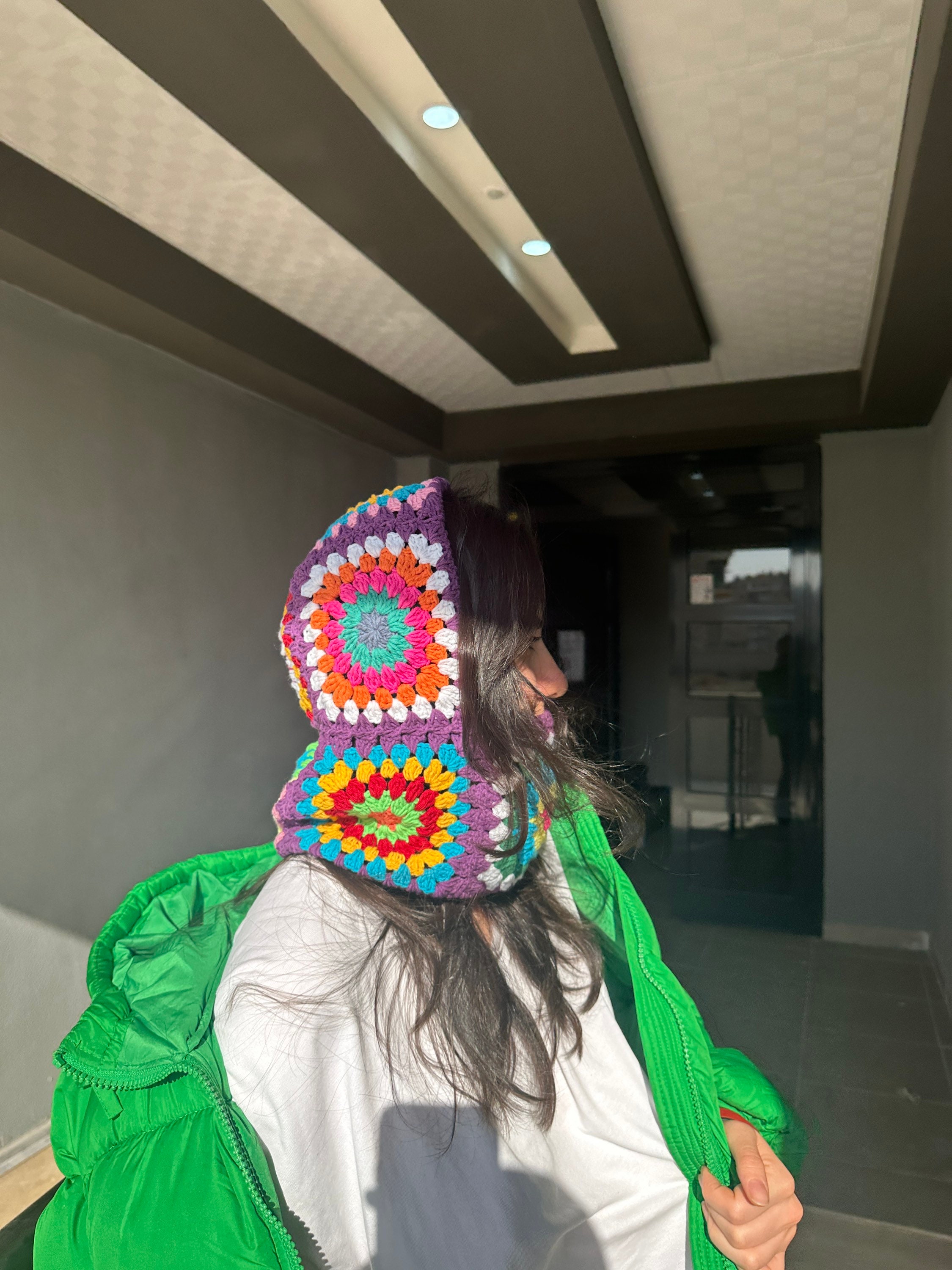 Granny Square Balaclava, Rainbow Balaclava, Purple Balaclava, Crochet Hoodie, Balaclava Fashion, ... — photo 3 of 10