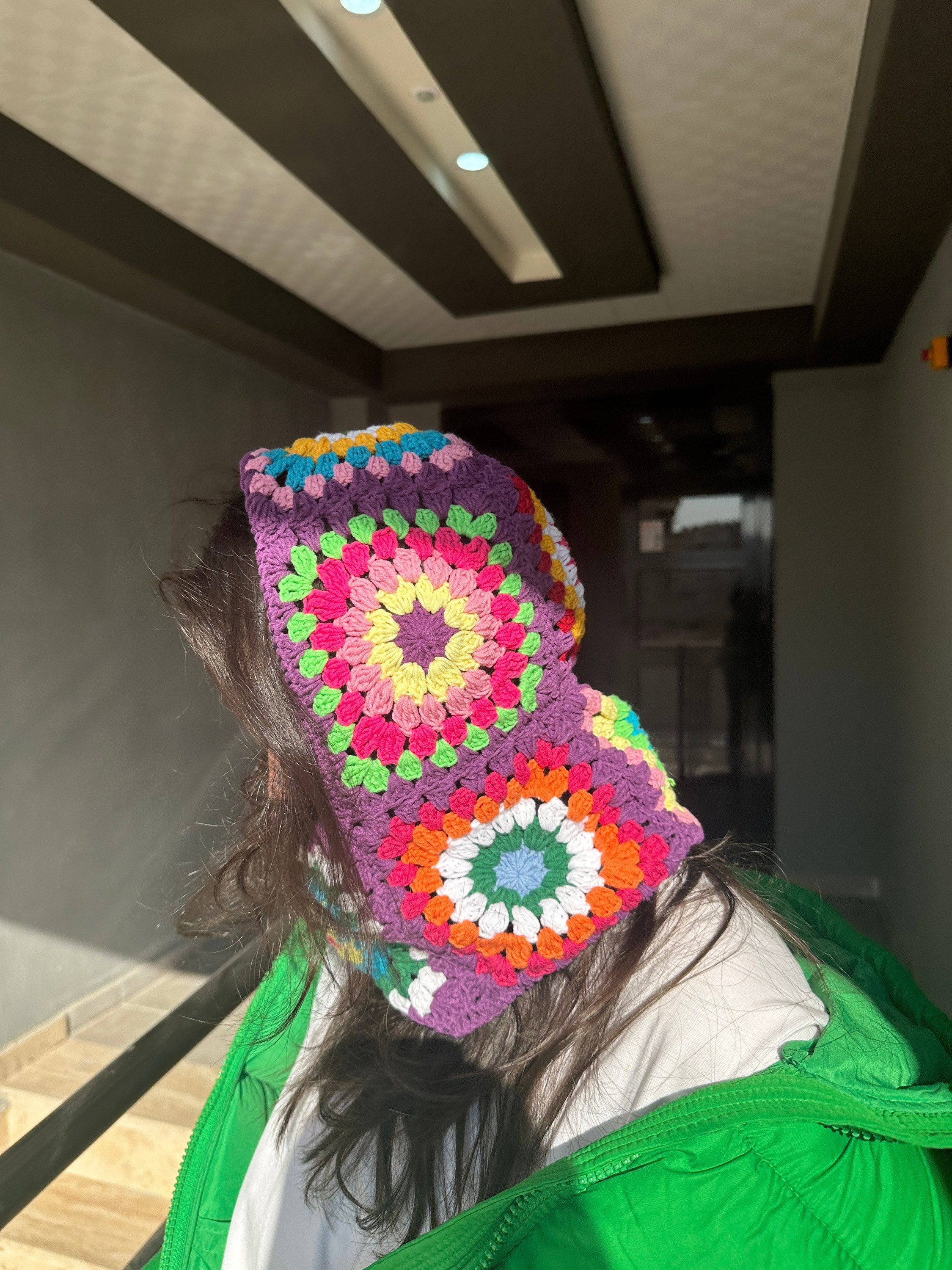 Granny Square Balaclava, Rainbow Balaclava, Purple Balaclava, Crochet Hoodie, Balaclava Fashion, Granny Square Hoodie, Granny Square Hat