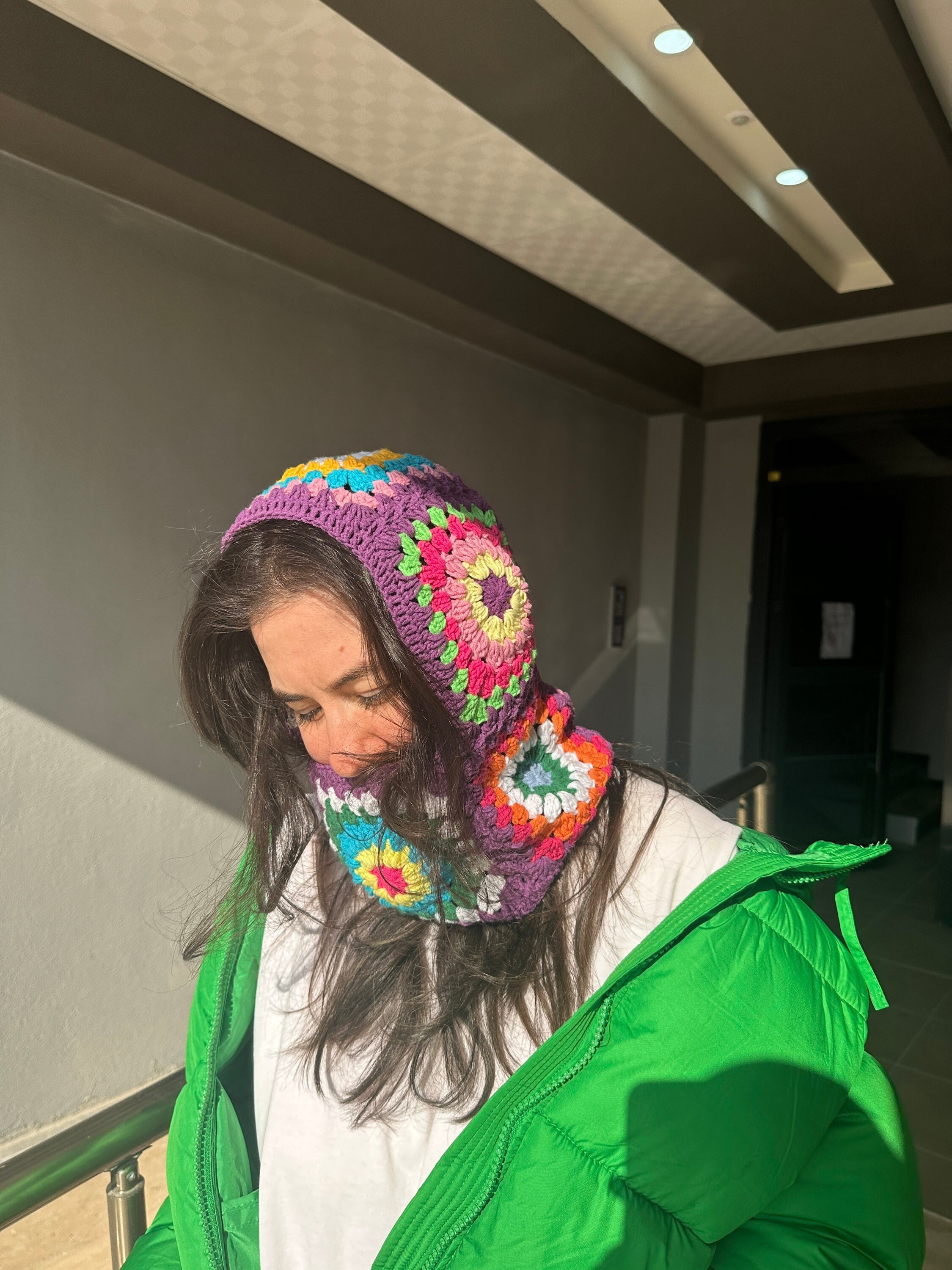 Granny Square Balaclava, Rainbow Balaclava, Purple Balaclava, Crochet Hoodie, Balaclava Fashion, ... — photo 4 of 10