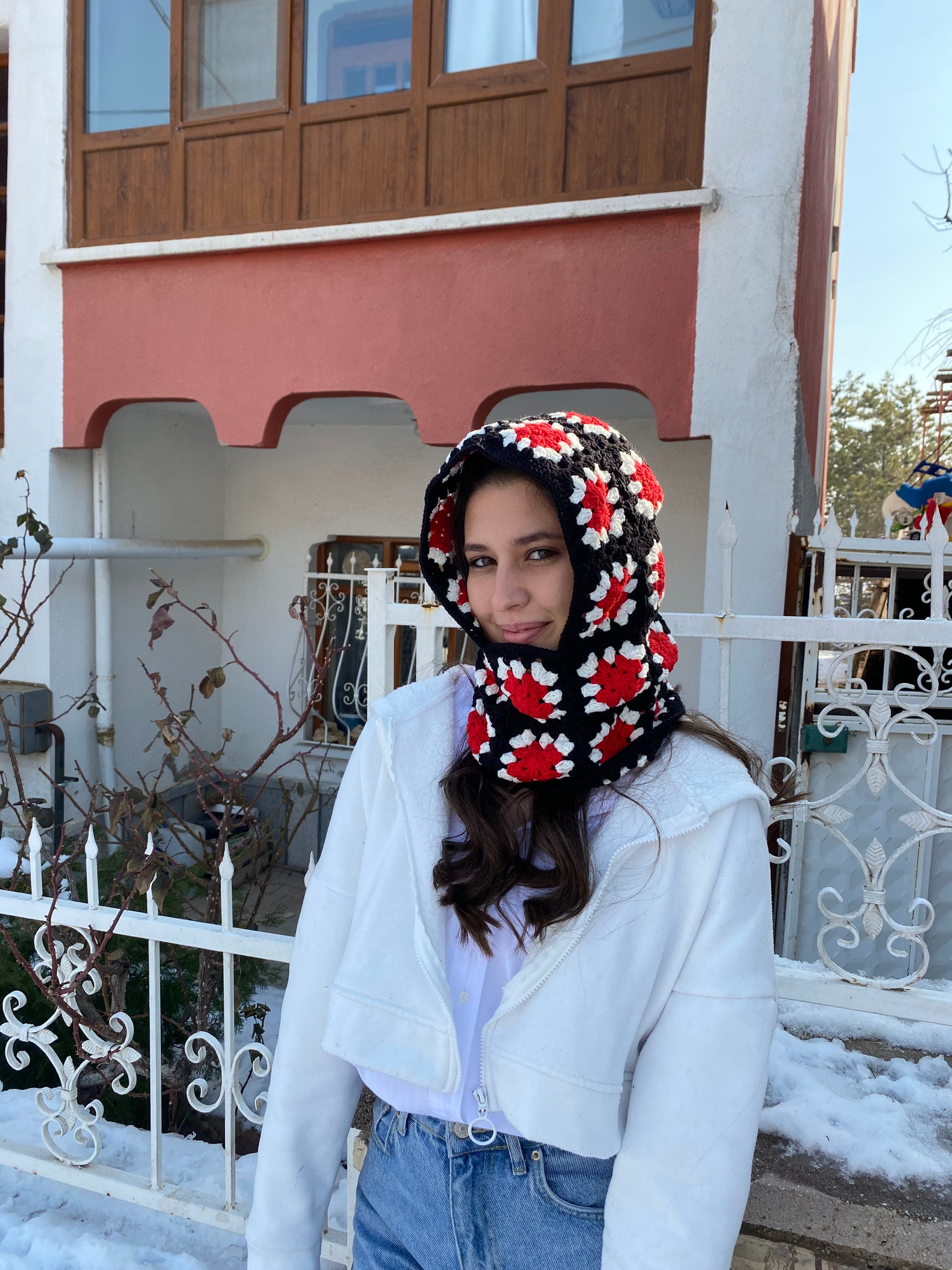 Granny Square Balaclava, Stylish Balaclava, Crochet Hoodie, Balaclava Fashion, Granny Square Hood... — photo 7 of 13