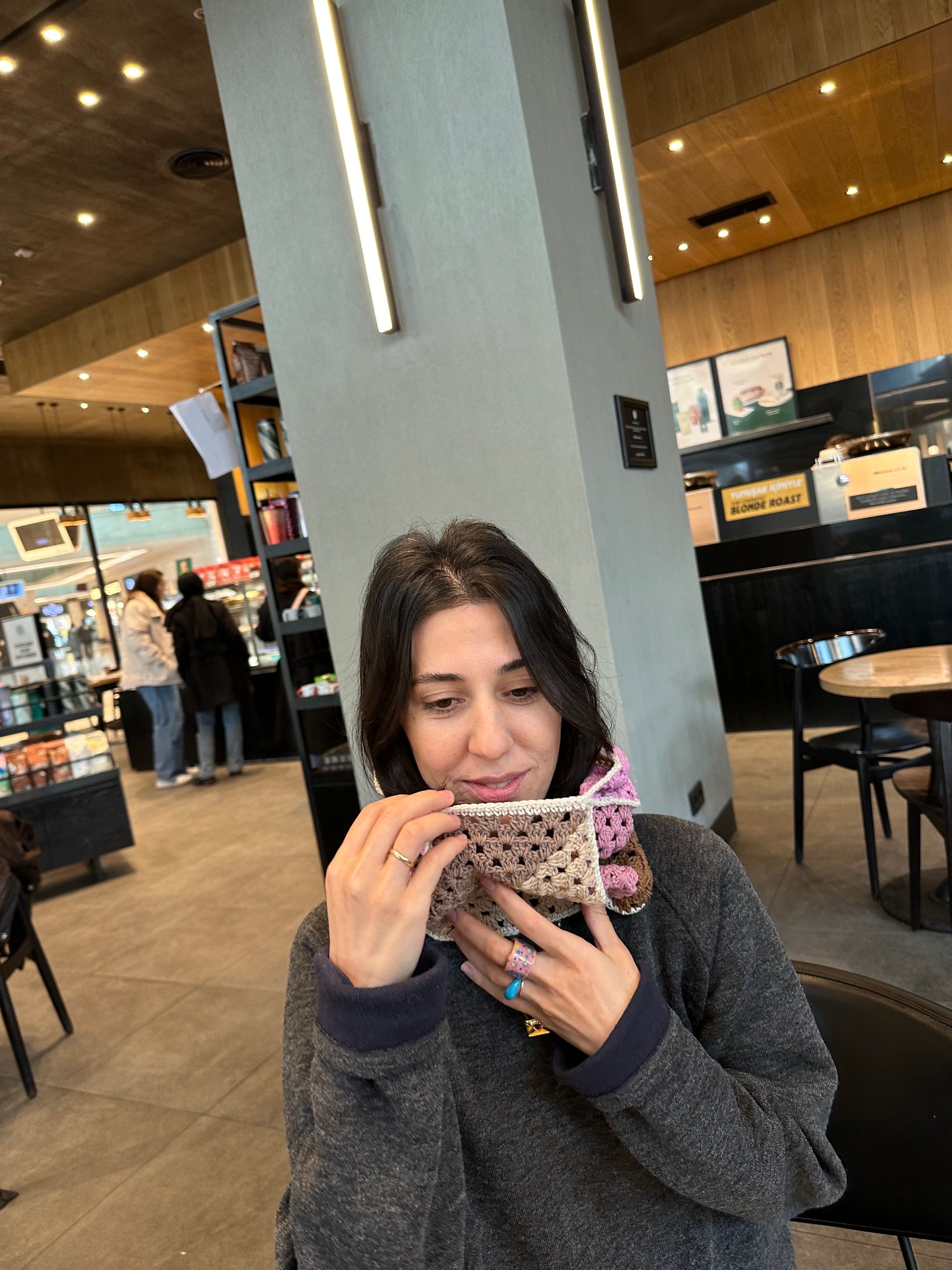 Granny Square Balaclava, Unisex Chic Balaclava, Luxury Knit Beret, Stylish Crochet Balaclava, Boh... — photo 7 of 10