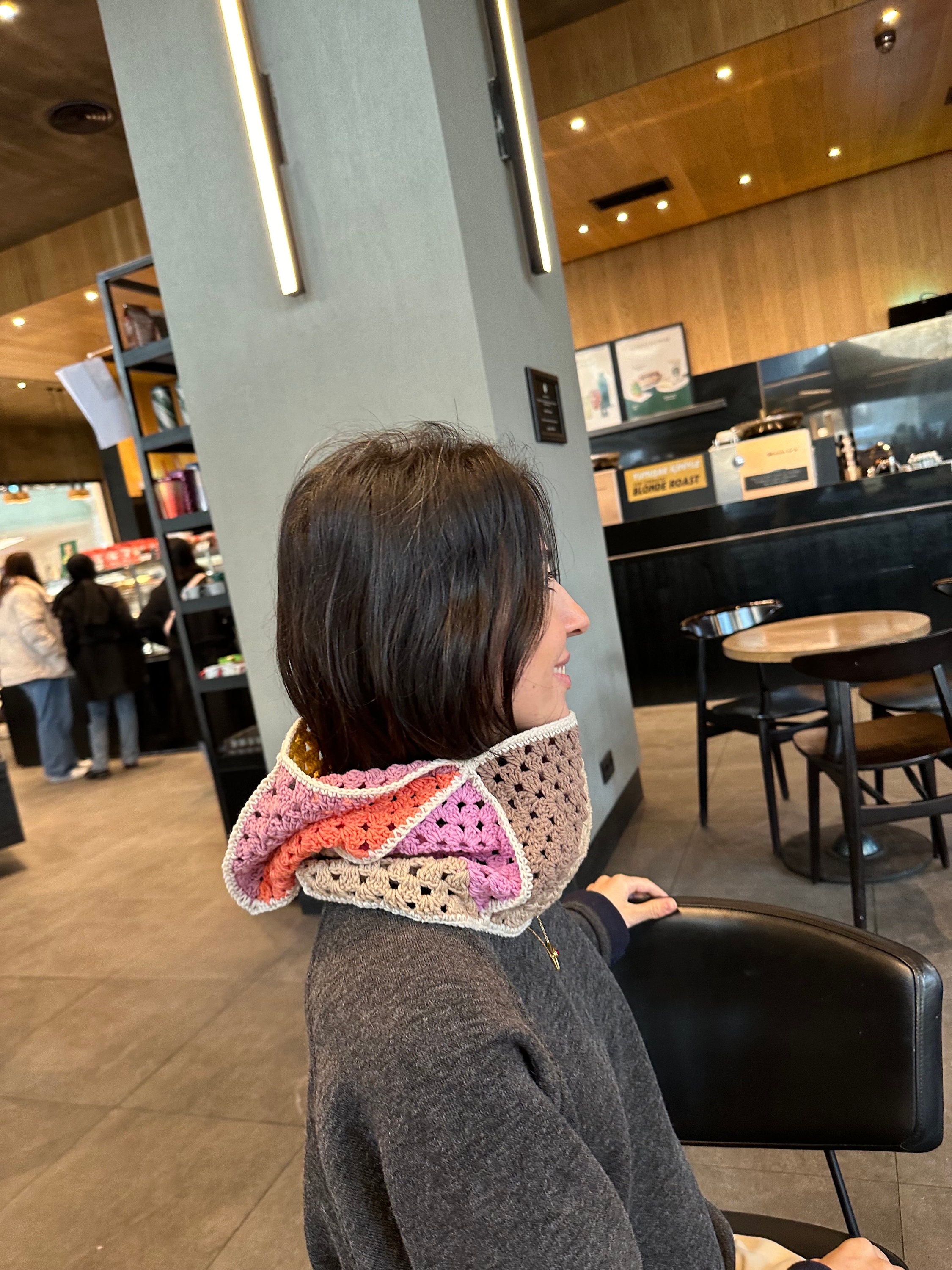 Granny Square Balaclava, Unisex Chic Balaclava, Luxury Knit Beret, Stylish Crochet Balaclava, Boh... — photo 4 of 10