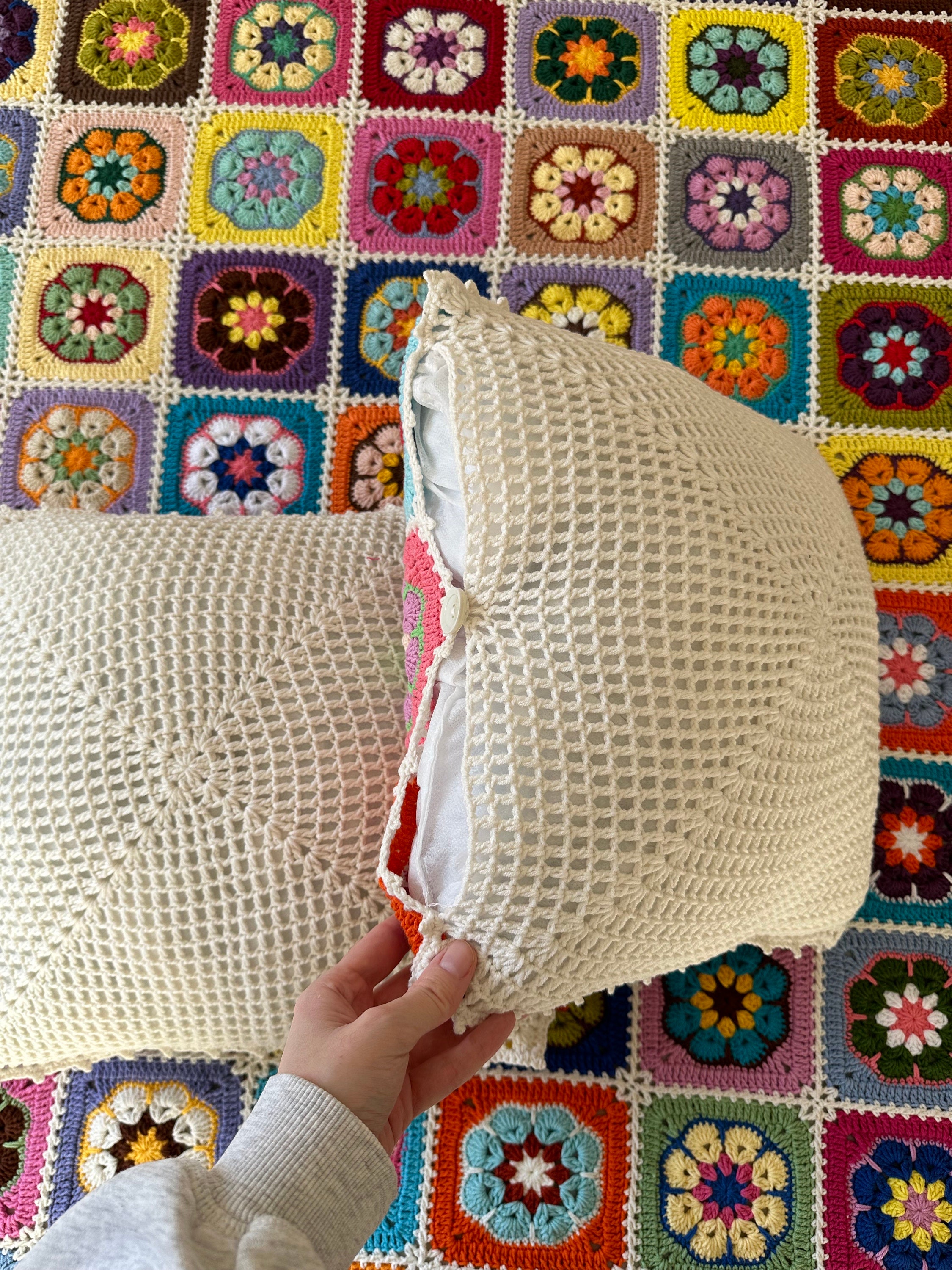 Granny Square Blanket, Afghan Crochet Blanket, Granny Square Couch Blanket, Crochet Tv Blanket, C... — photo 2 of 10