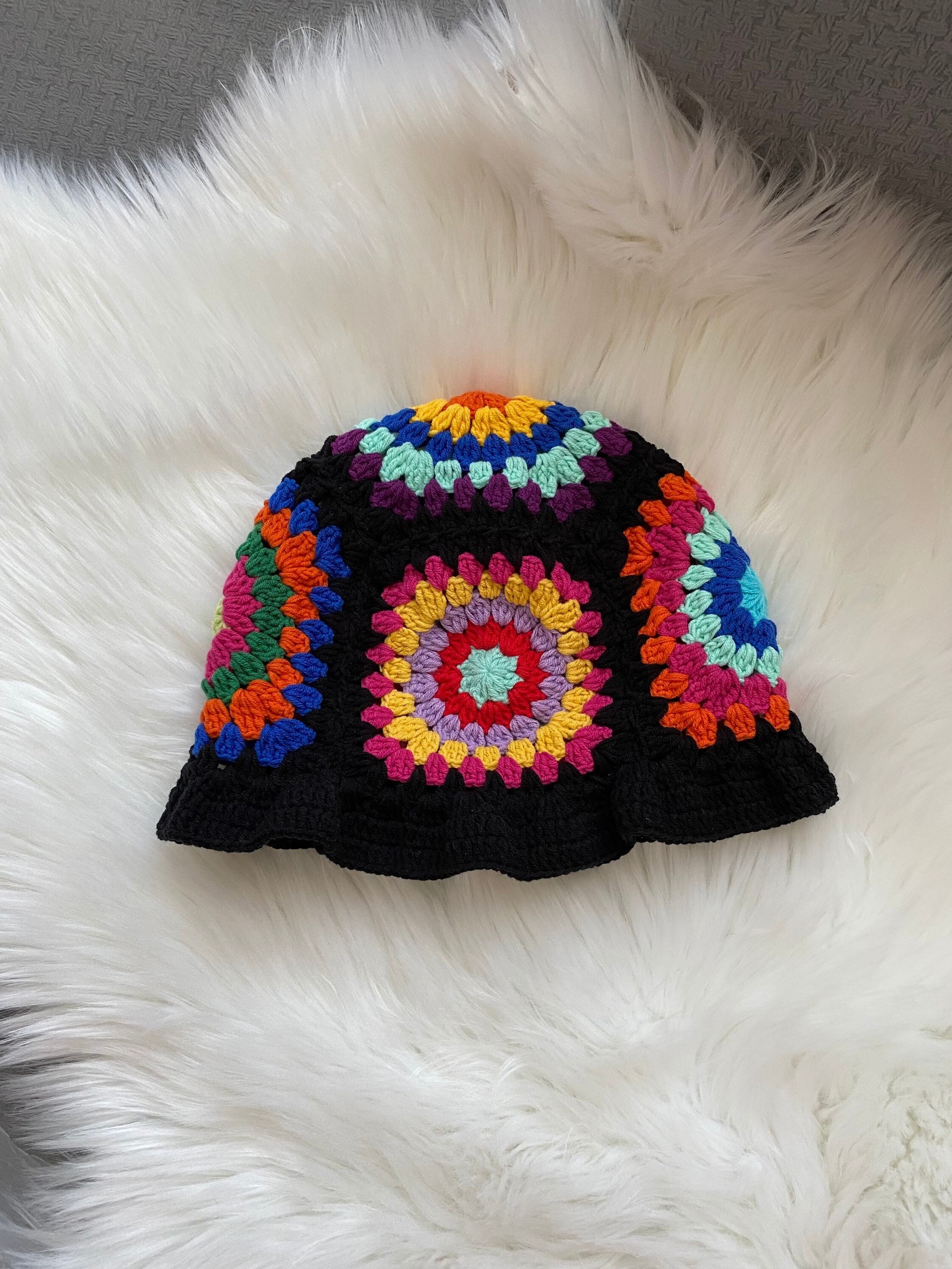 Granny Square Bucket Hat, Festival Hat, Colorful Crochet Sun Hat, Crochet Bucket Hat, Beach Hat, ... — photo 2 of 8