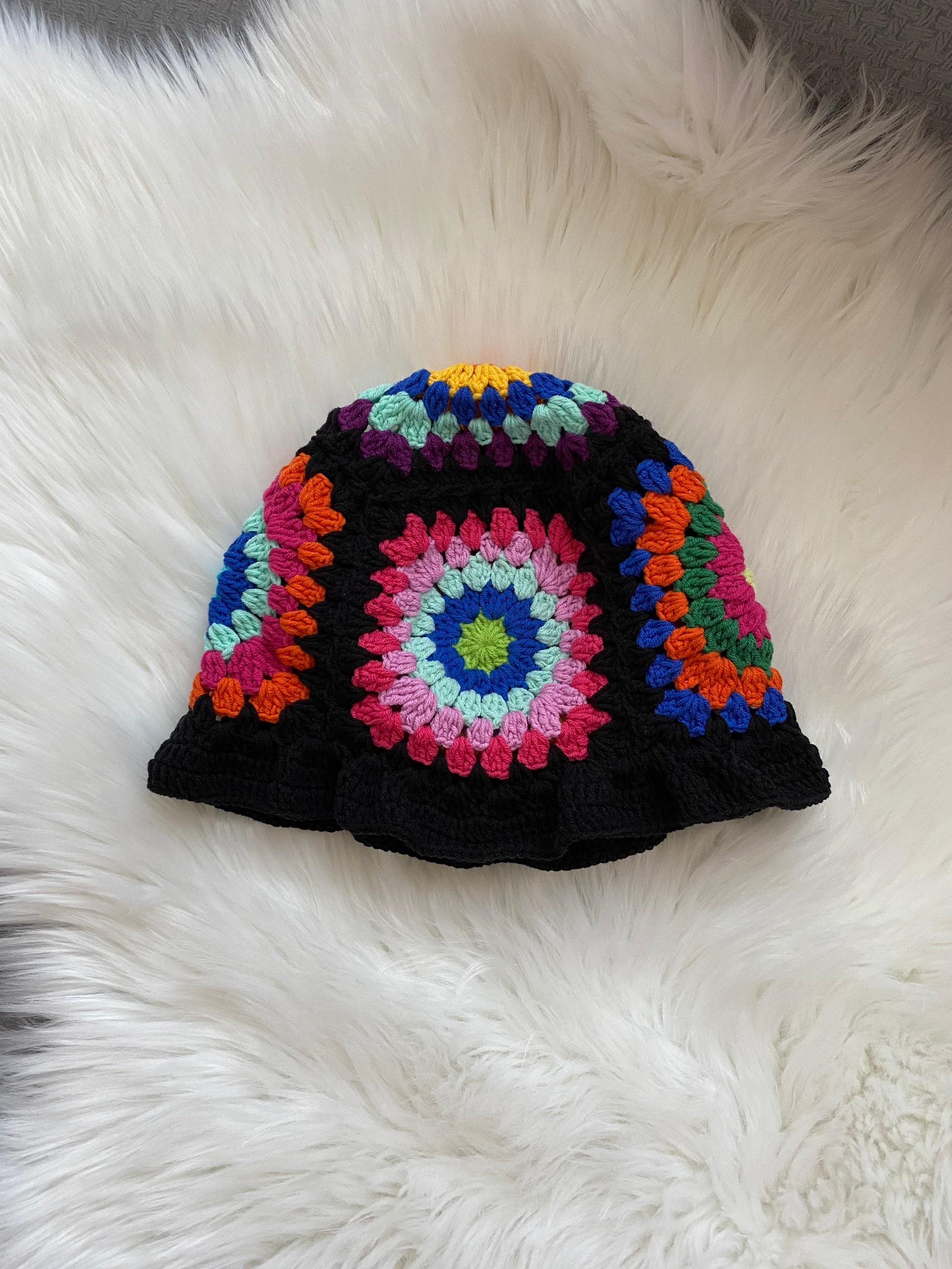 Granny Square Bucket Hat, Festival Hat, Colorful Crochet Sun Hat, Crochet Bucket Hat, Beach Hat, ... — photo 3 of 8