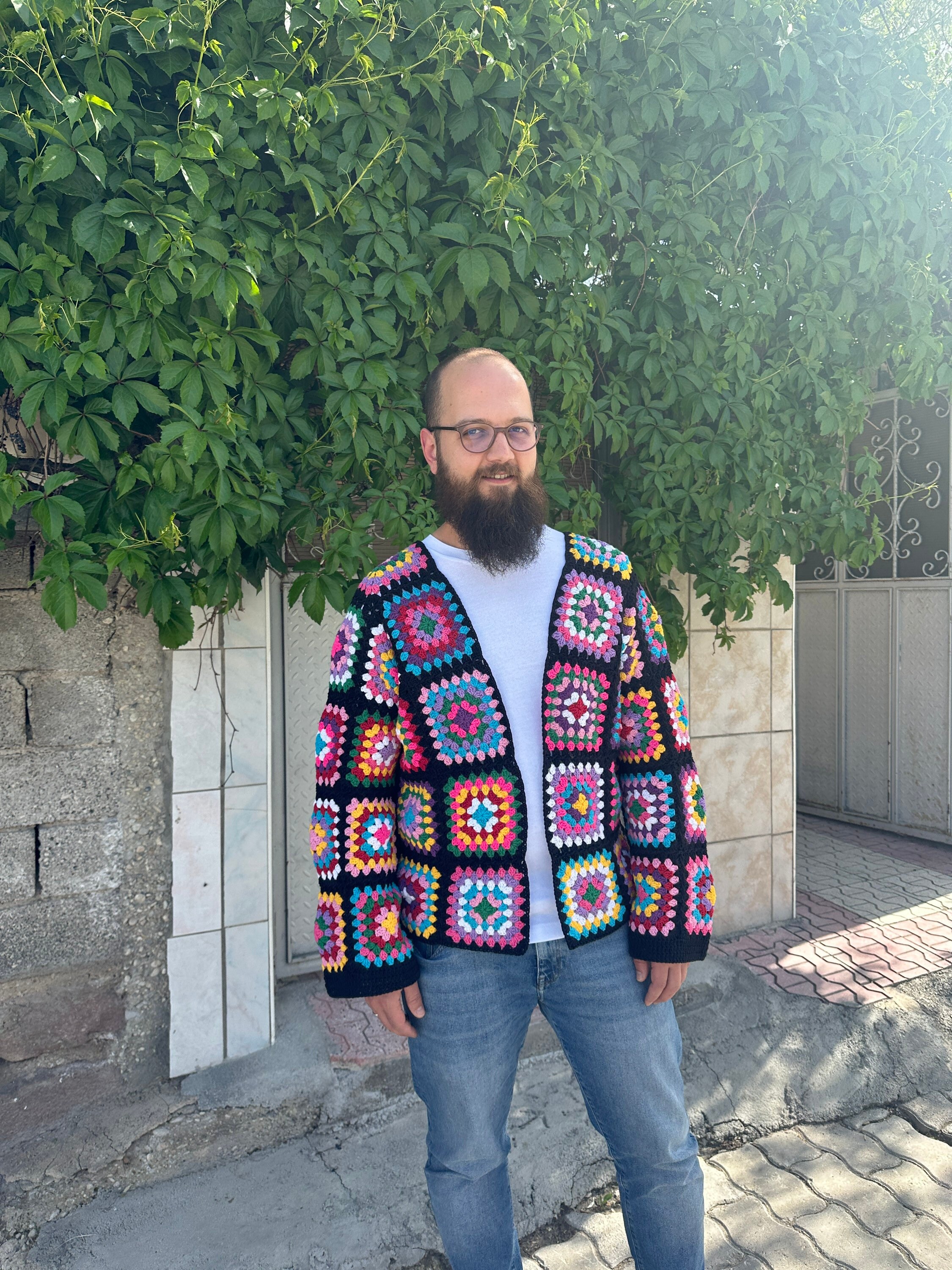 Granny Square Cardigan, Afghan Sweater, Patchwork Cardigan, Granny Sweater, Oversized Crochet Jac... — photo 4 of 10