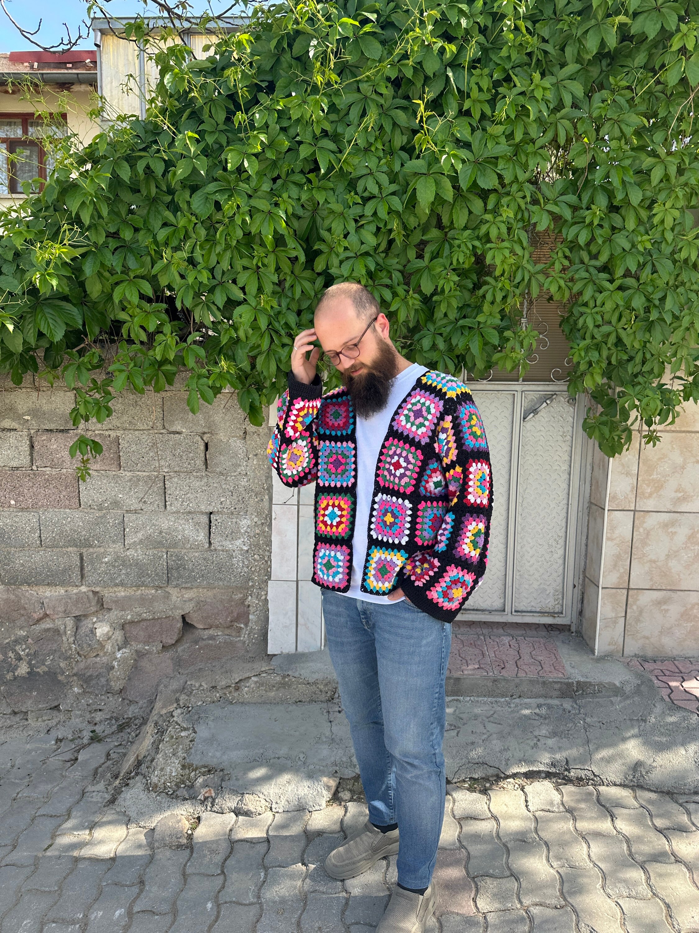 Granny Square Cardigan, Afghan Sweater, Patchwork Cardigan, Granny Sweater, Oversized Crochet Jac... — photo 6 of 10