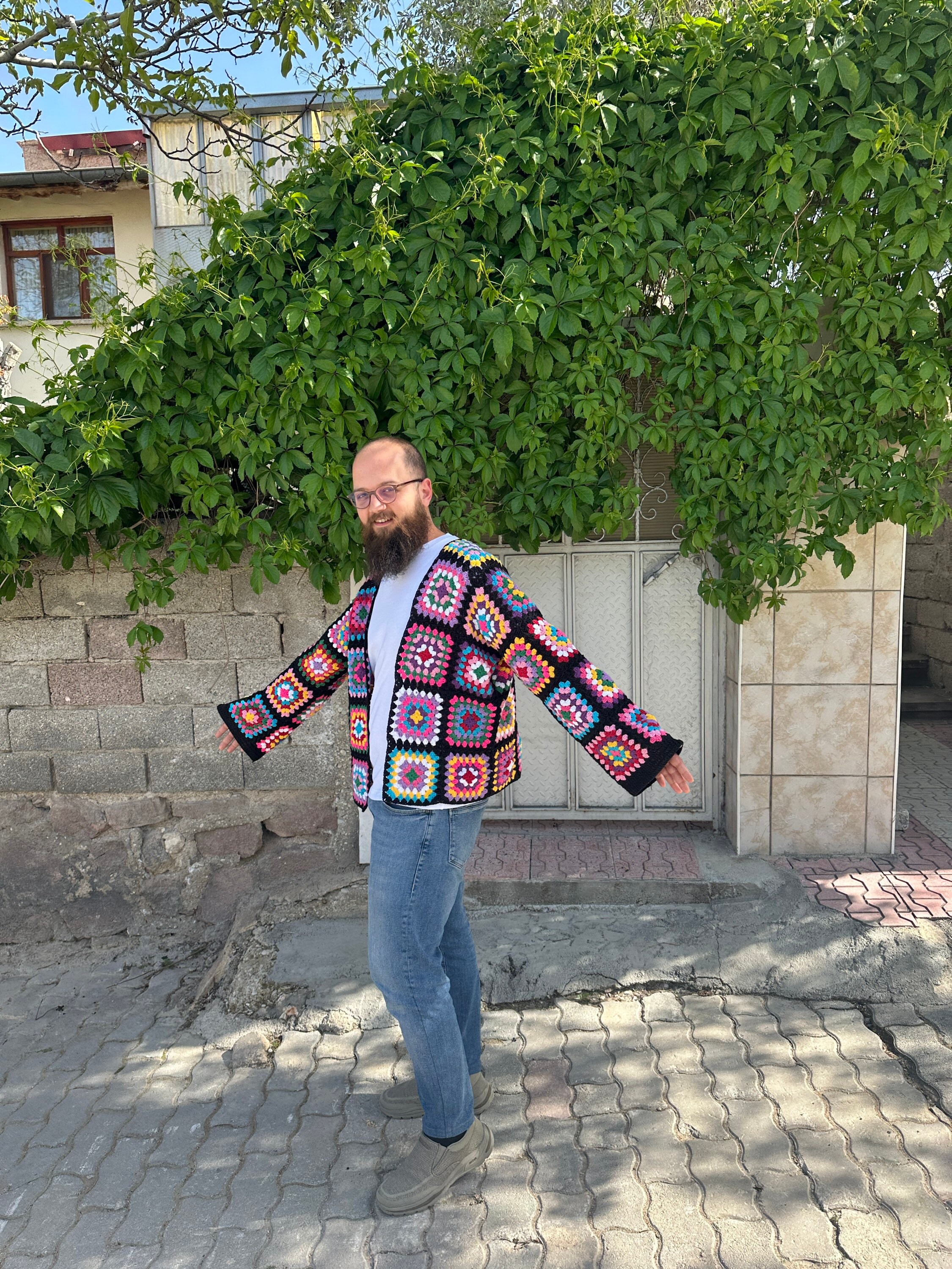 Granny Square Cardigan, Afghan Sweater, Patchwork Cardigan, Granny Sweater, Oversized Crochet Jac... — photo 7 of 10