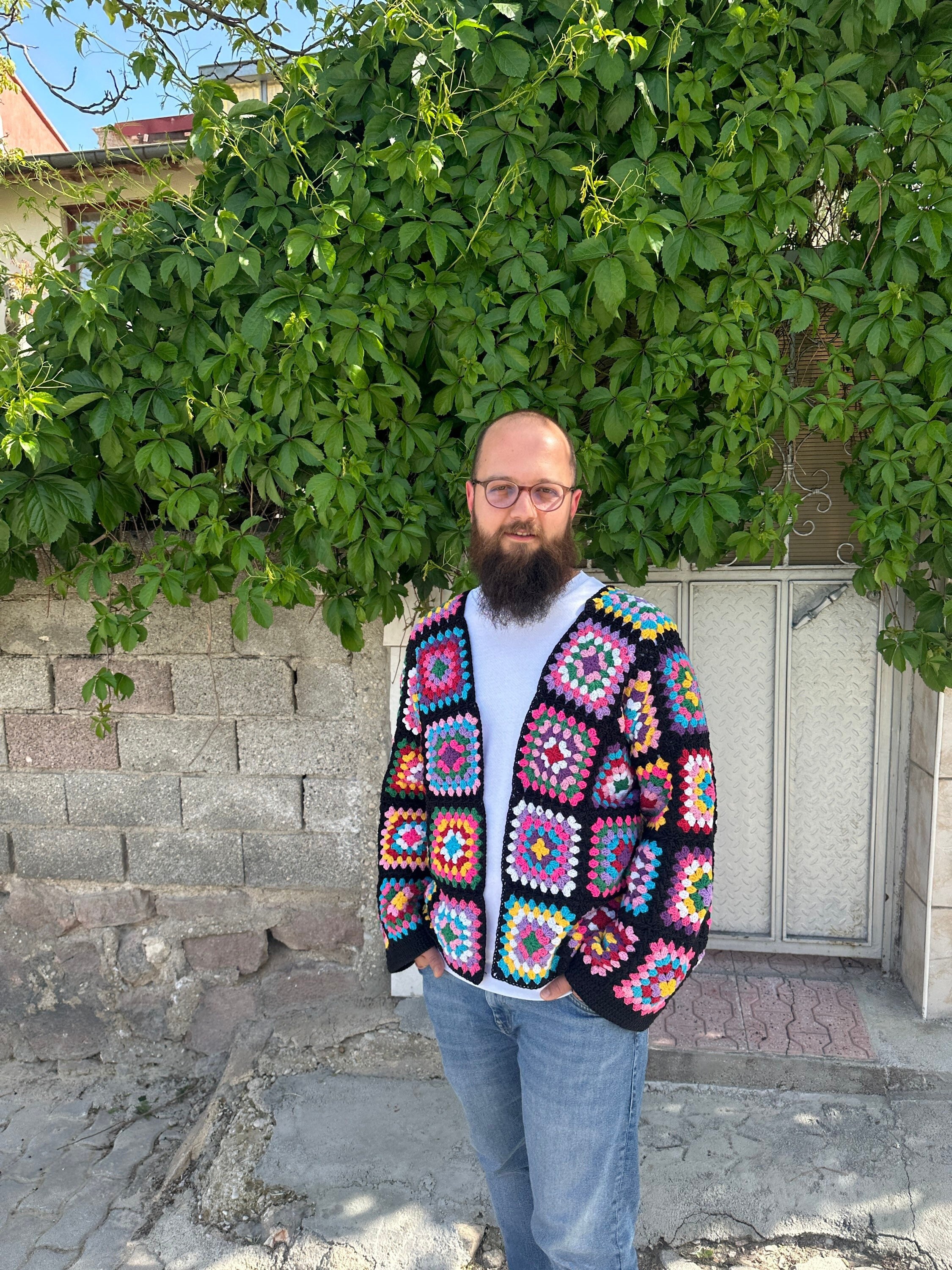 Granny Square Cardigan, Afghan Sweater, Patchwork Cardigan, Granny Sweater, Oversized Crochet Jac... — photo 5 of 10