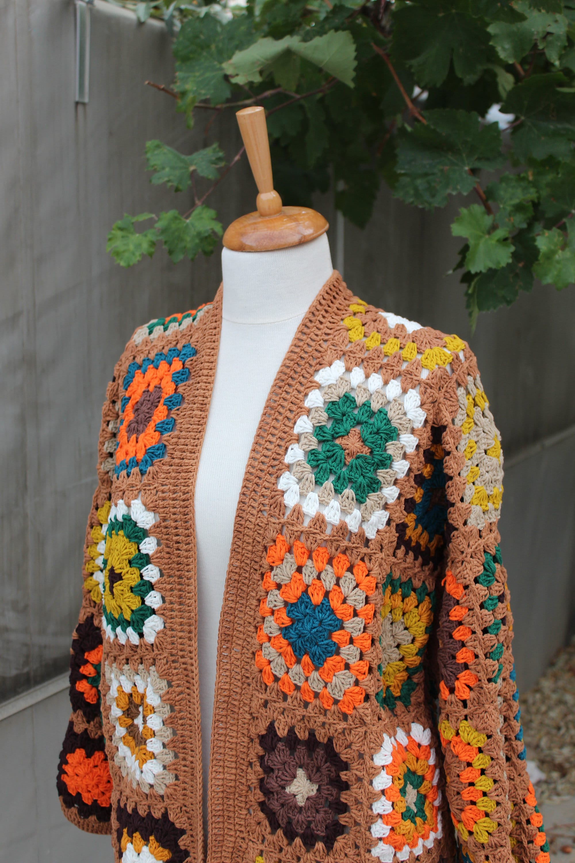 Granny Square Cardigan, Crochet Cardigan, Afghan Coat, Patchwork Jacket, Boho Coat, Gift, Crochet... — photo 5 of 9