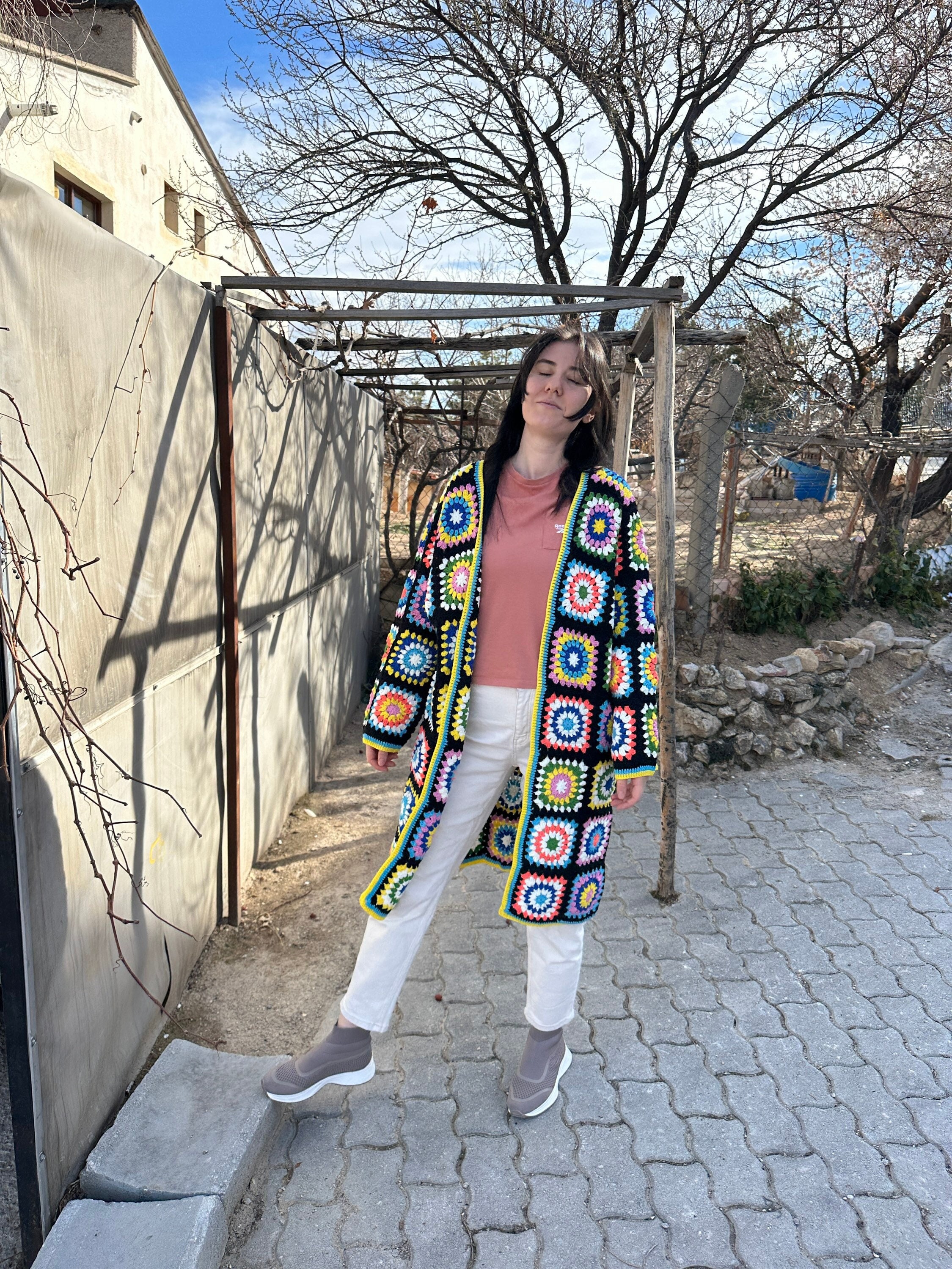 Granny Square Cardigan, Crochet Cardigan, Afghan Crochet, Granny Square Coat, Boho Cardigan, Gran... — photo 2 of 13