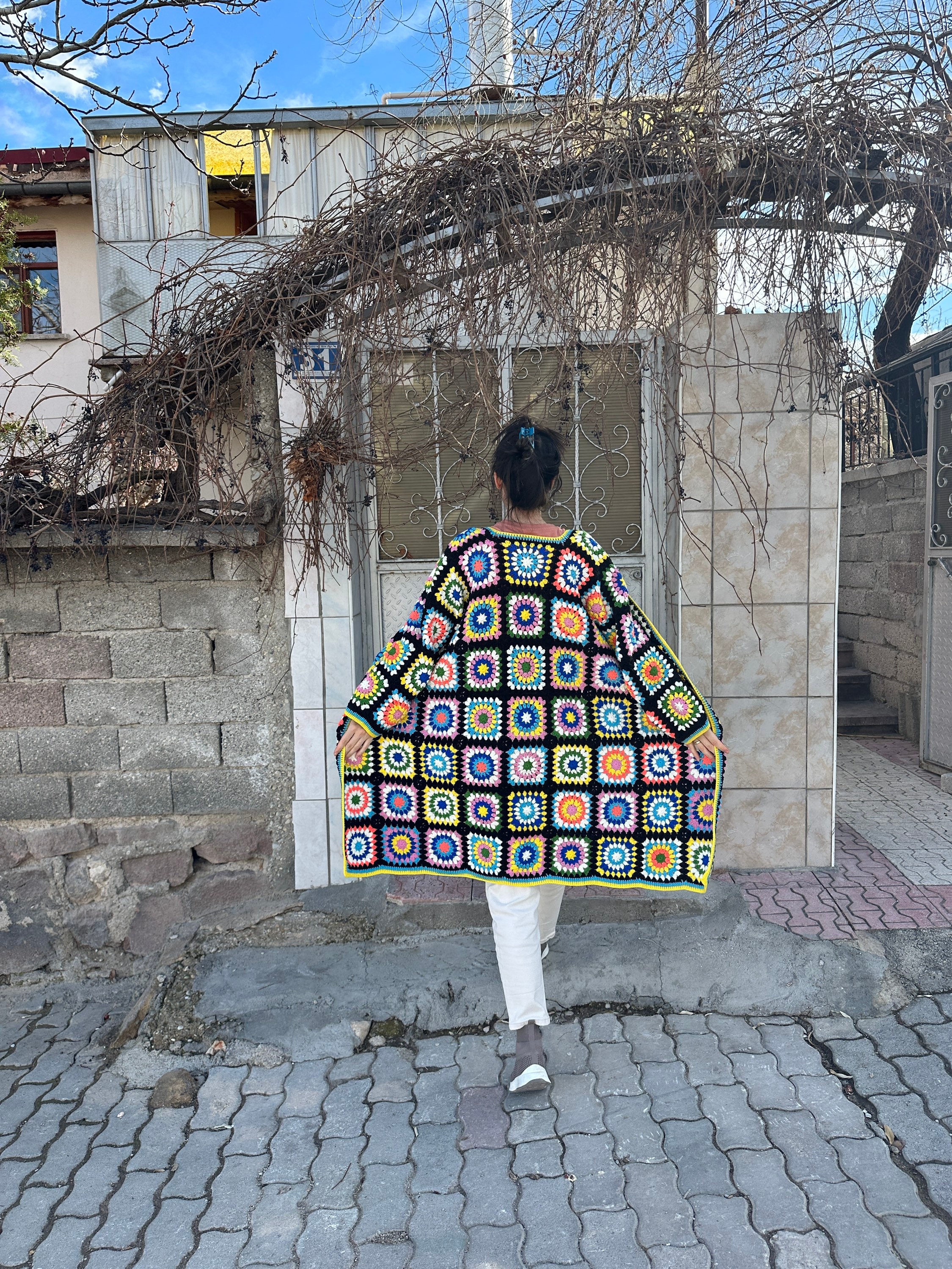 Granny Square Cardigan, Crochet Cardigan, Afghan Crochet, Granny Square Coat, Boho Cardigan, Gran... — photo 3 of 13