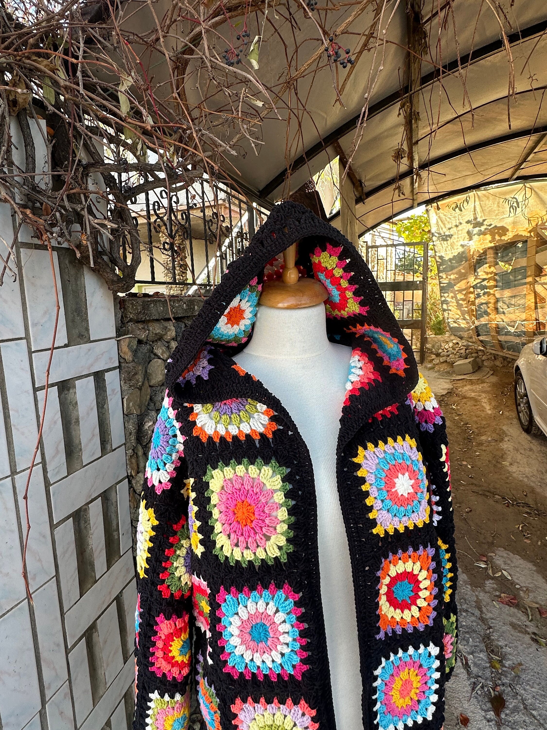 Granny Square Cardigan, Crochet Cardigan, Granny Square Knitted Vest, Handmade Jacket, Crochet Ca... — photo 6 of 13