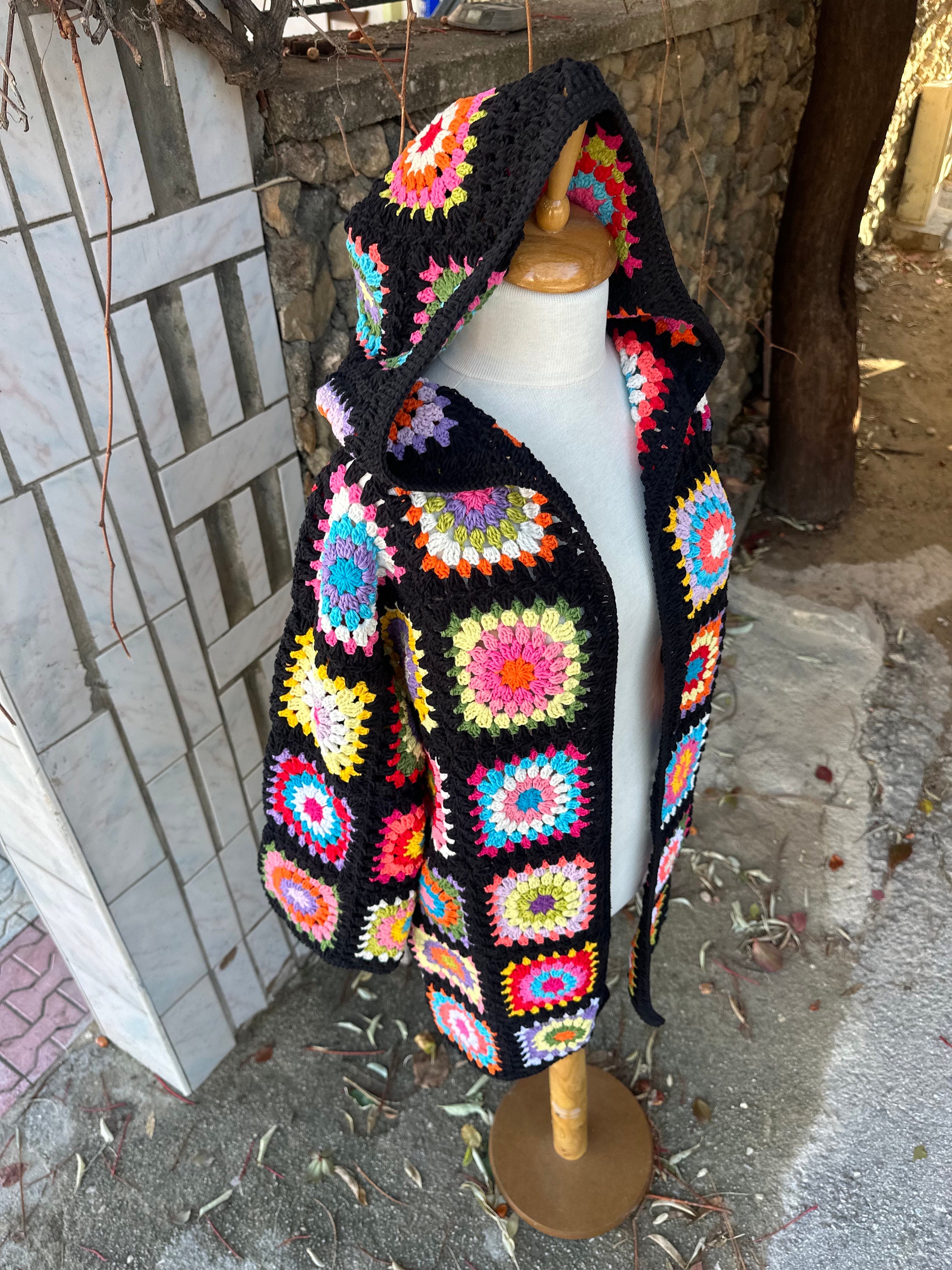 Granny Square Cardigan, Crochet Cardigan, Granny Square Knitted Vest, Handmade Jacket, Crochet Ca... — photo 5 of 13