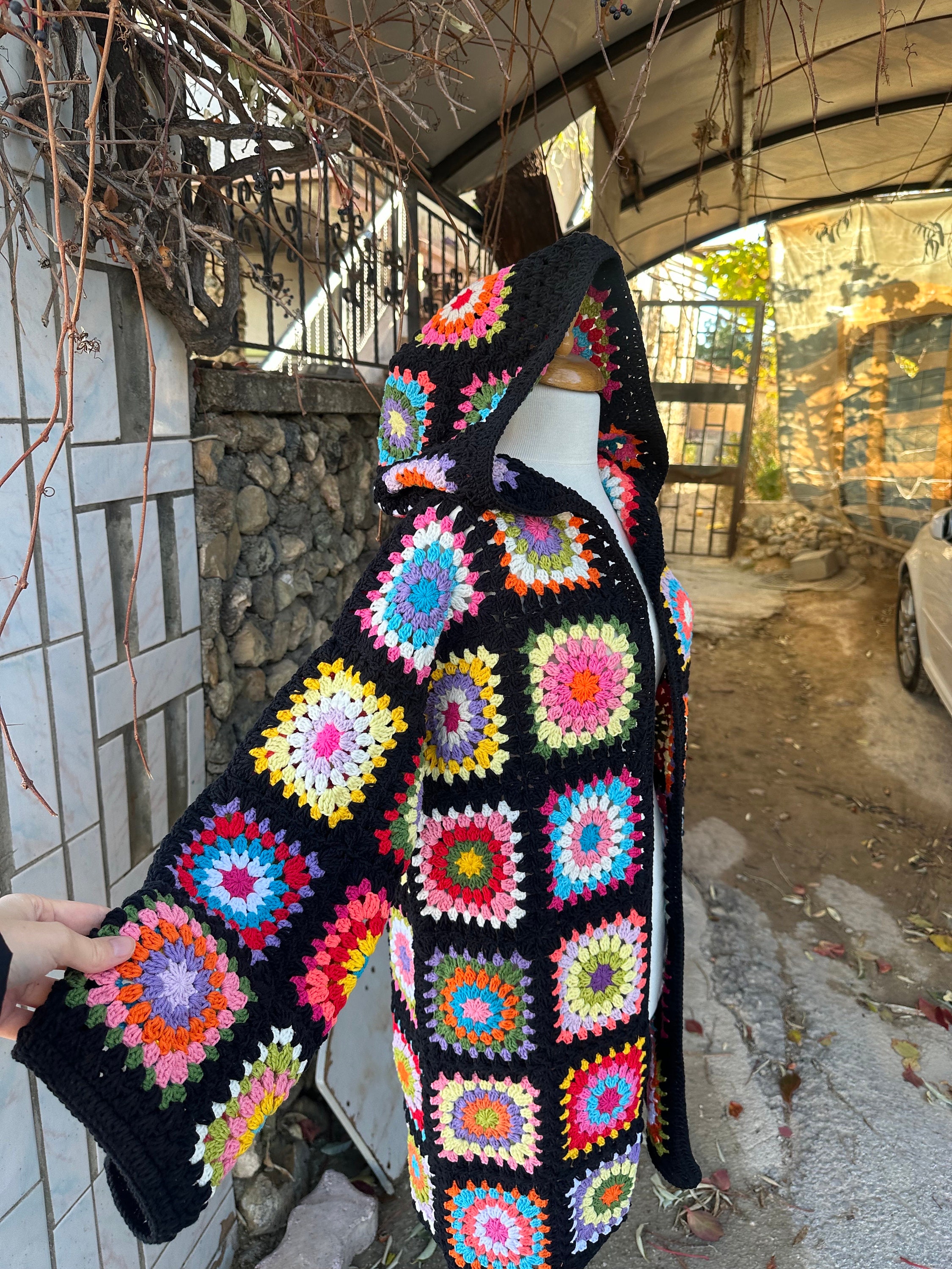 Granny Square Cardigan, Crochet Cardigan, Granny Square Knitted Vest, Handmade Jacket, Crochet Ca... — photo 4 of 13