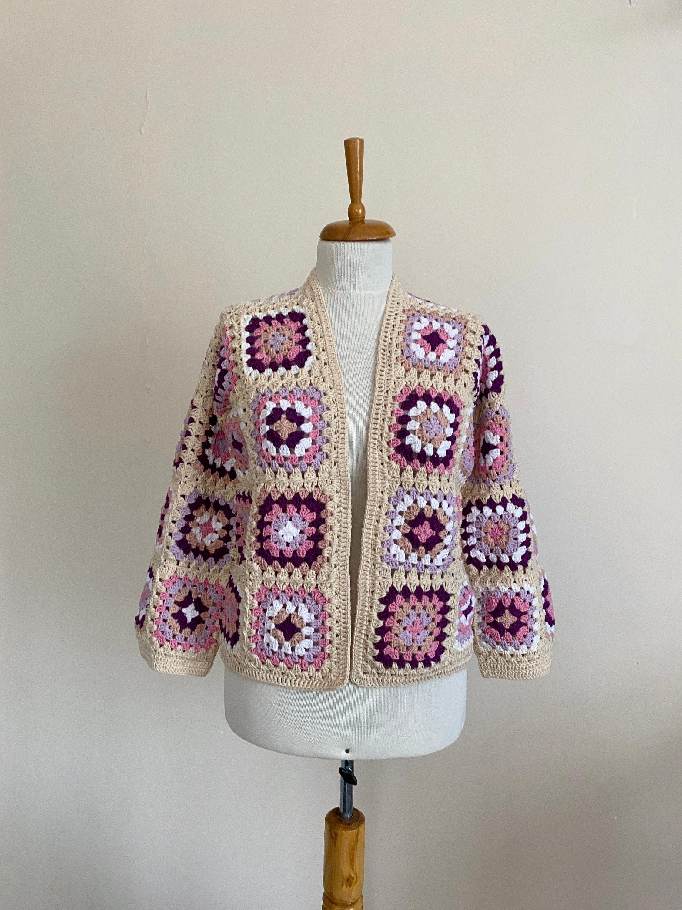Granny Square Cardigan, Crochet Jacket, Granny Square Sweater, Afghan Cardigan, Boho Jacket, Patc... — photo 7 of 10