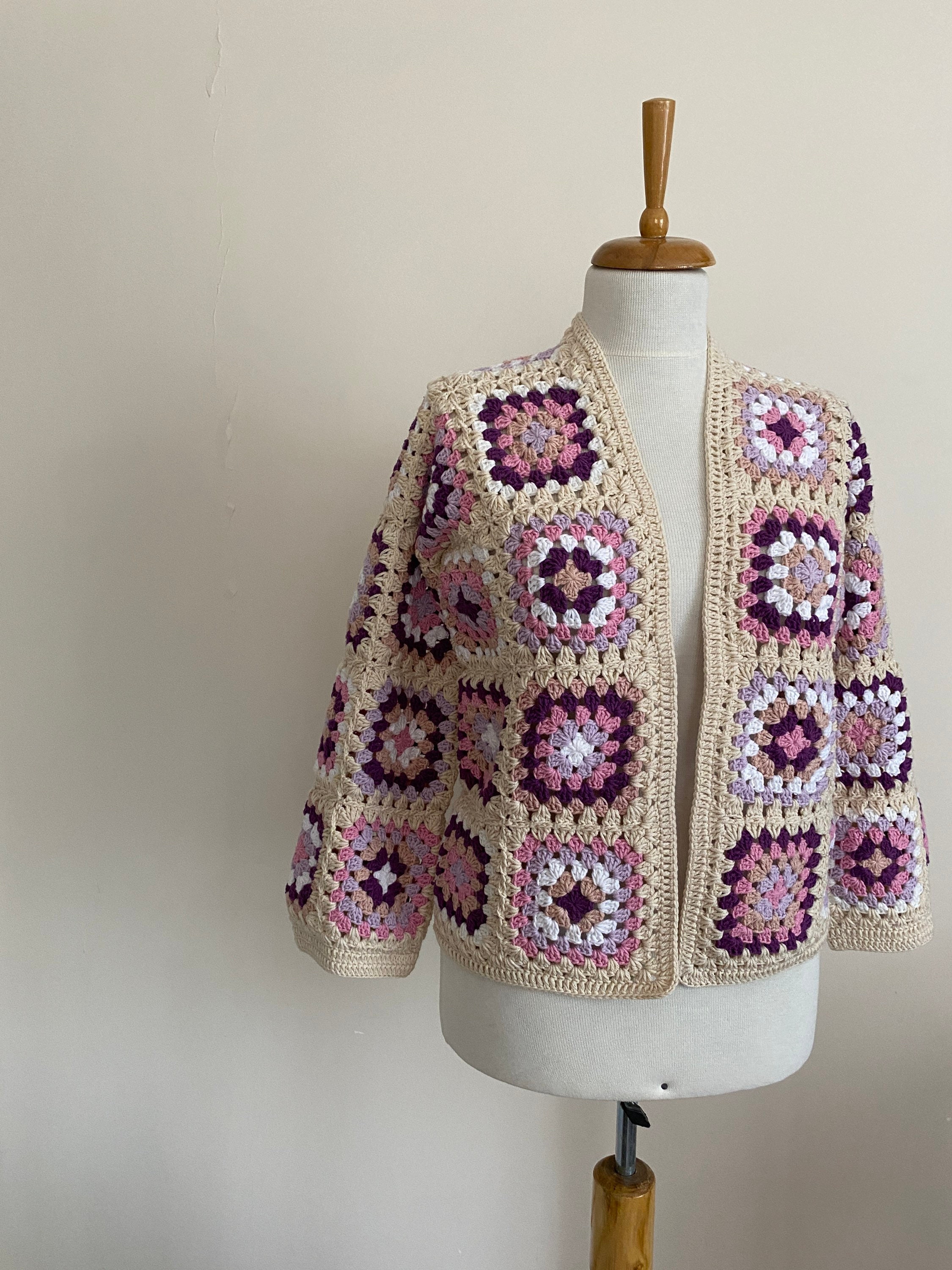 Granny Square Cardigan, Crochet Jacket, Granny Square Sweater, Afghan Cardigan, Boho Jacket, Patc... — photo 4 of 10