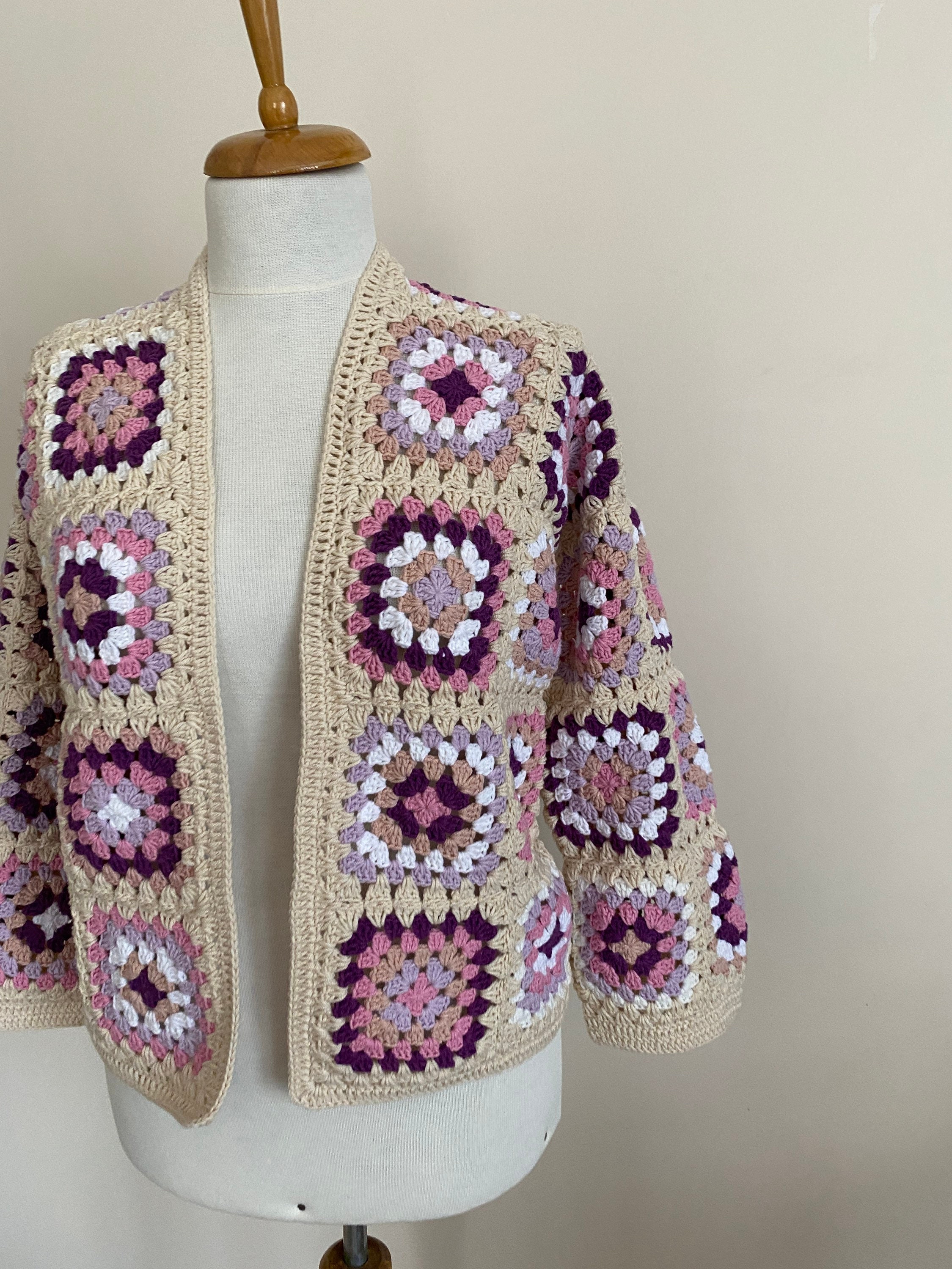 Granny Square Cardigan, Crochet Jacket, Granny Square Sweater, Afghan Cardigan, Boho Jacket, Patc... — photo 5 of 10