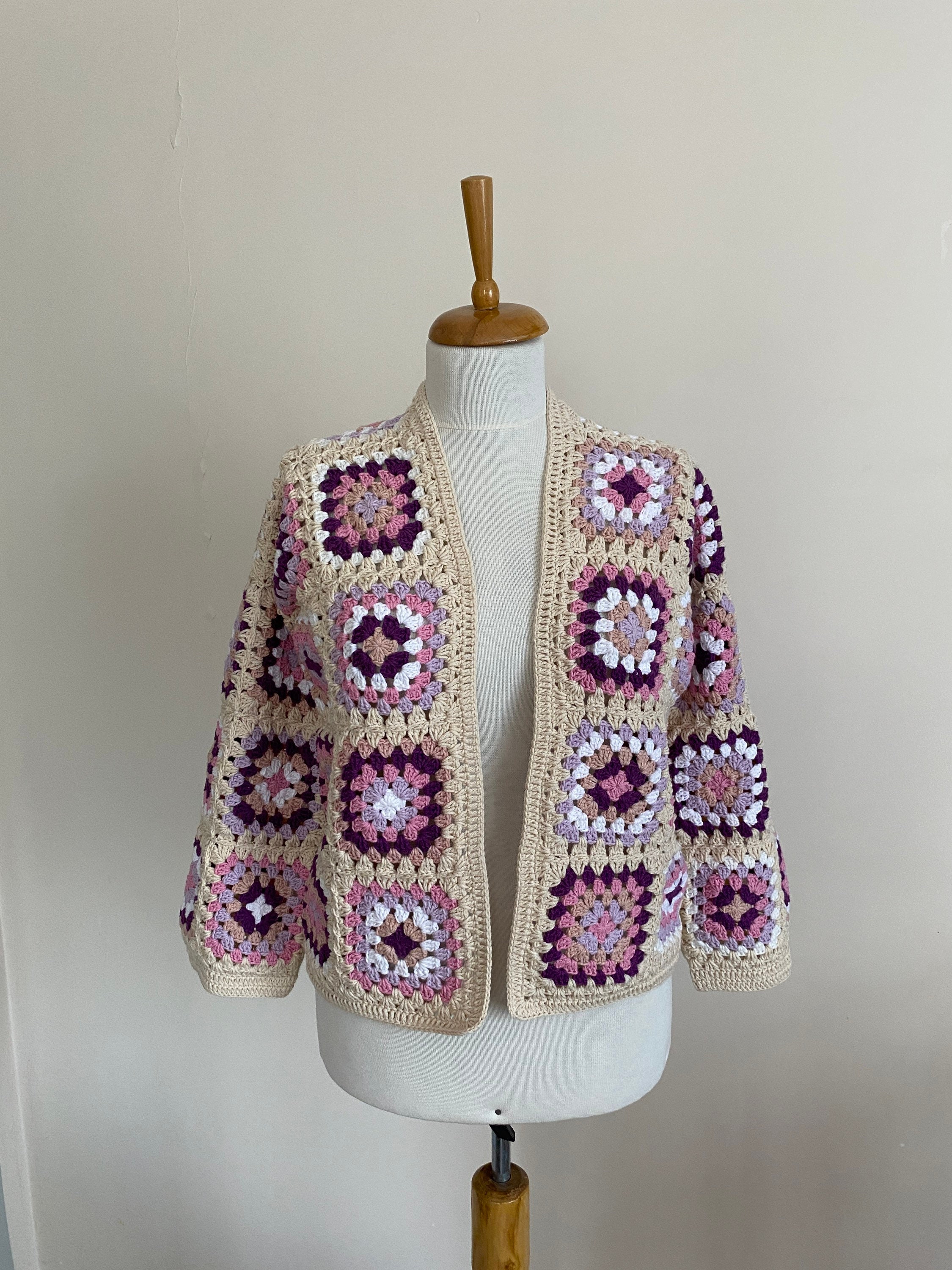 Granny Square Cardigan, Crochet Jacket, Granny Square Sweater, Afghan Cardigan, Boho Jacket, Patc... — photo 6 of 10