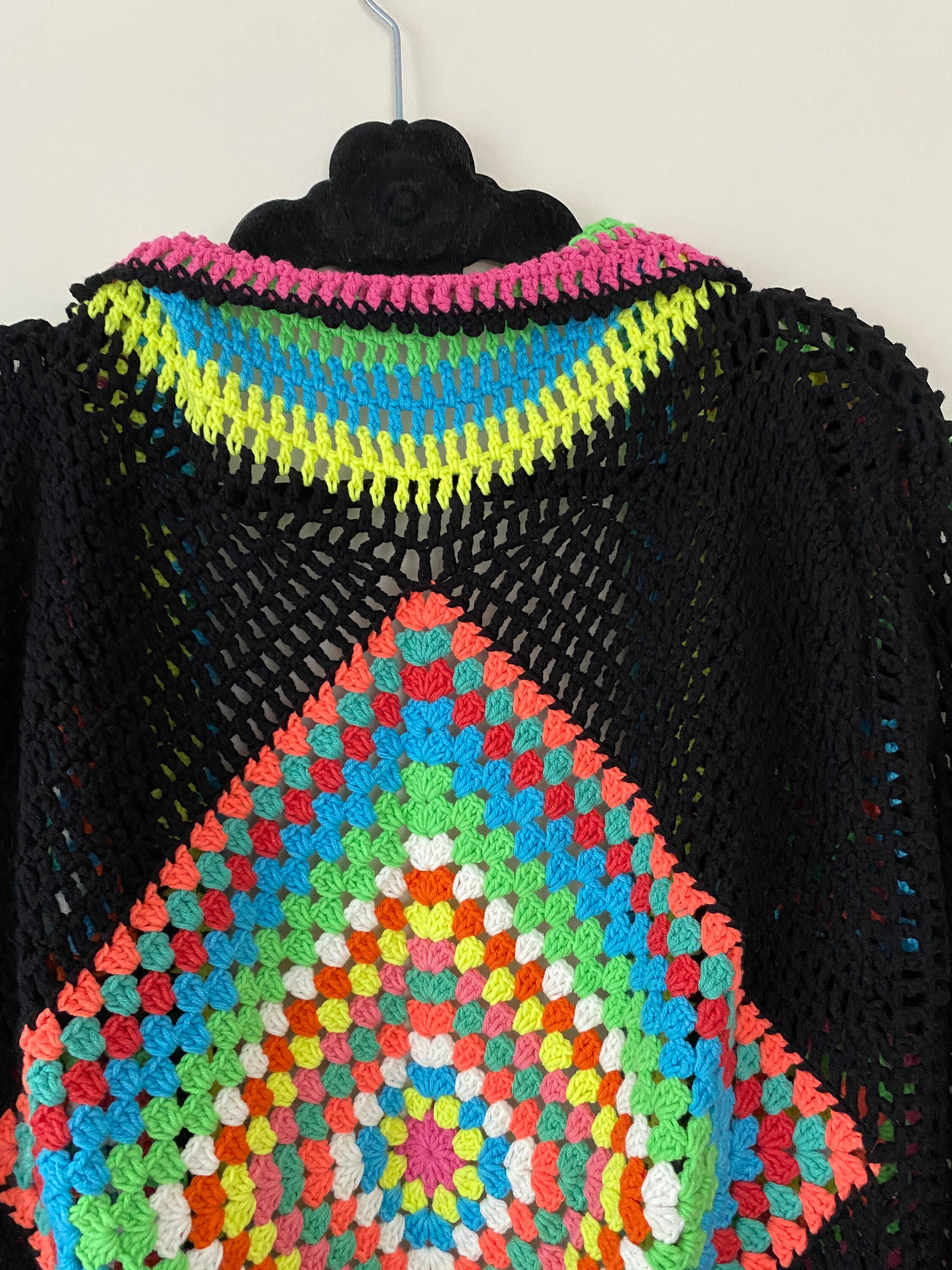 Granny Square Cardigan, Knit Cardigan, Afghan Crochet, Hippie Granny Square Cardigan, Granny Square Vest, Boho Jacket, Granny Square Sweater