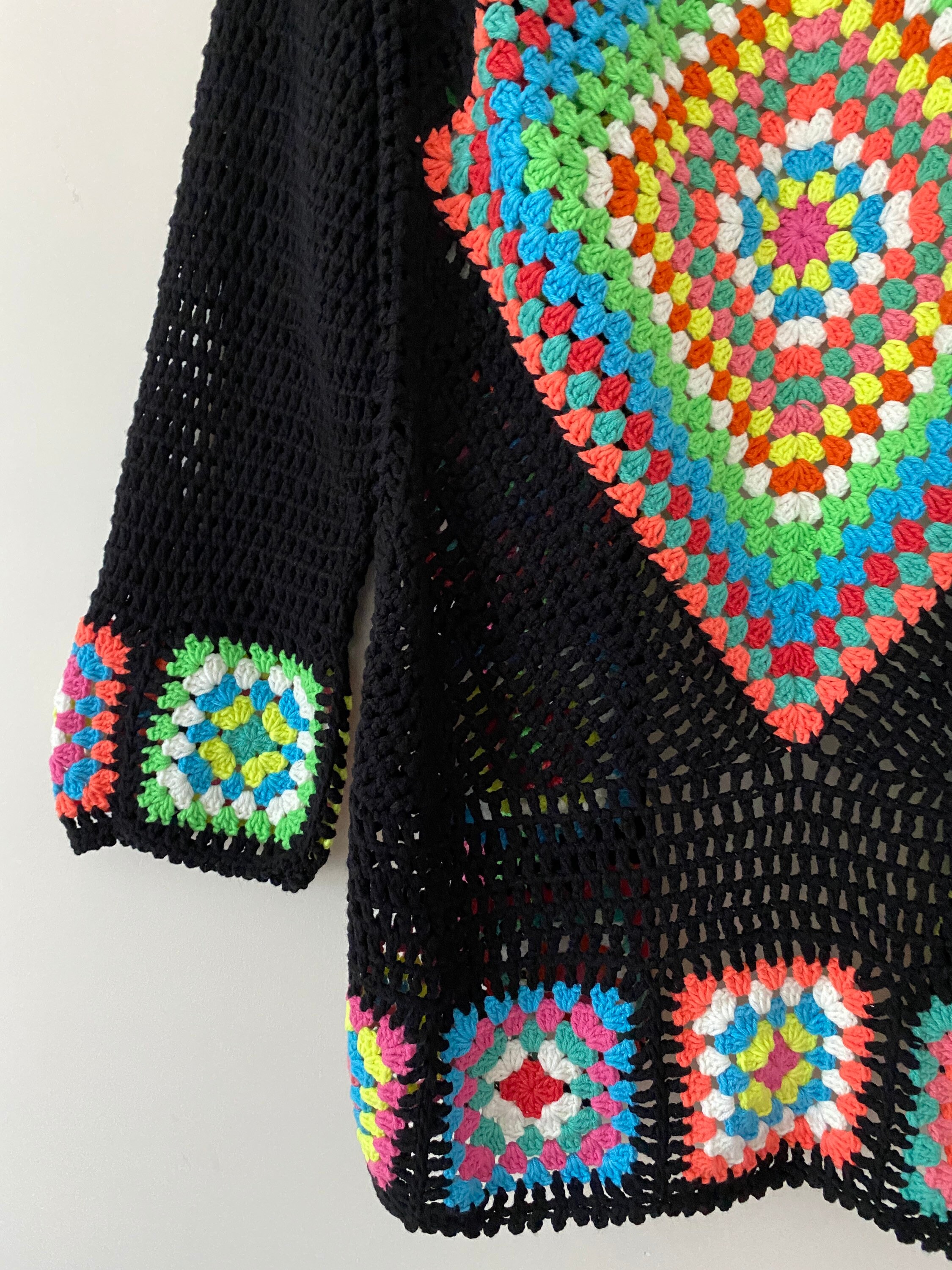 Granny Square Cardigan, Knit Cardigan, Afghan Crochet, Hippie Granny Square Cardigan, Granny Squa... — photo 2 of 10