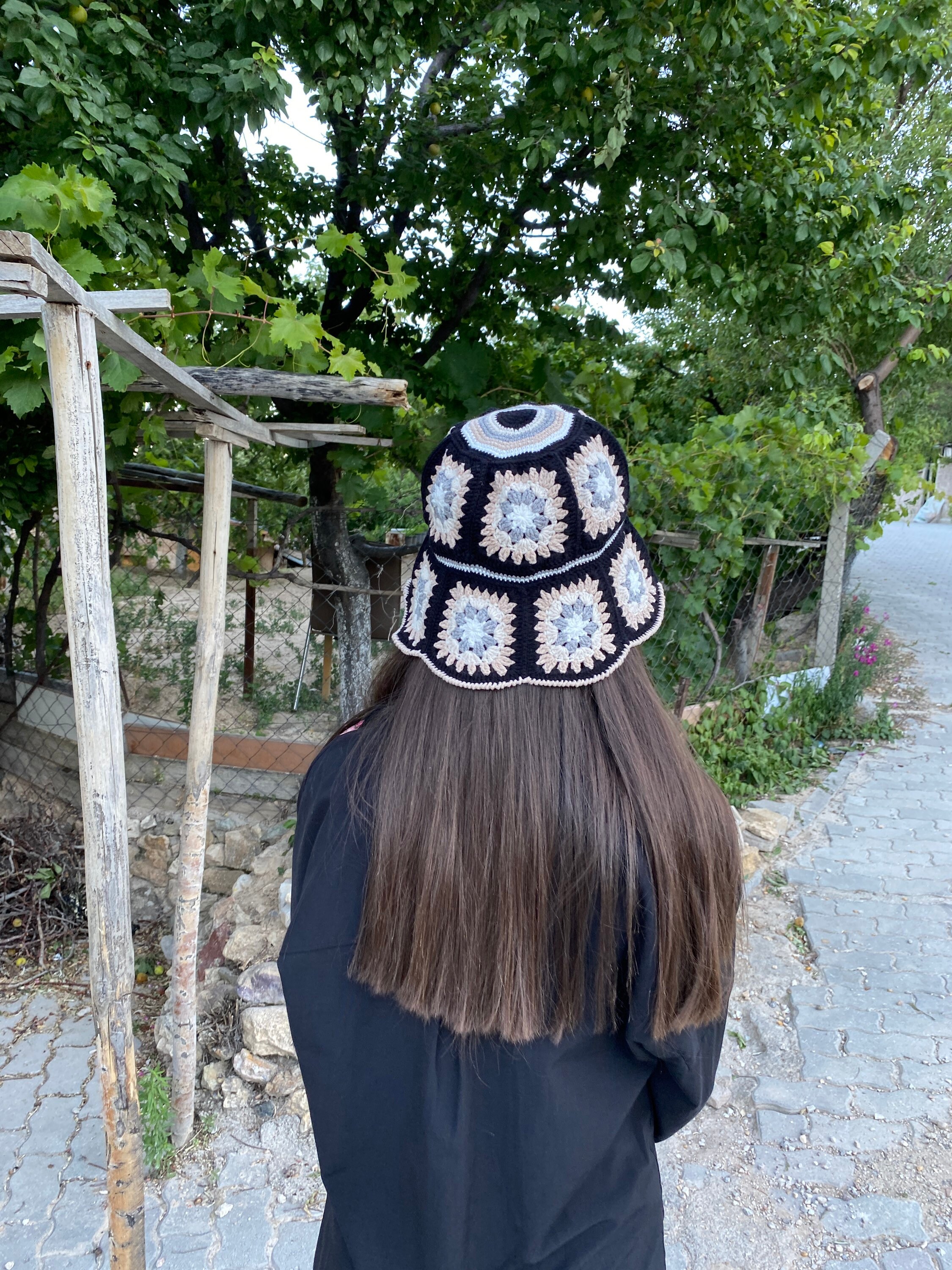 Granny Square Hat, Black Bucket Hat, Basic Crochet Hat, Cotton Hat, Festival Hat, Bucket Hat, Cro... — photo 7 of 10