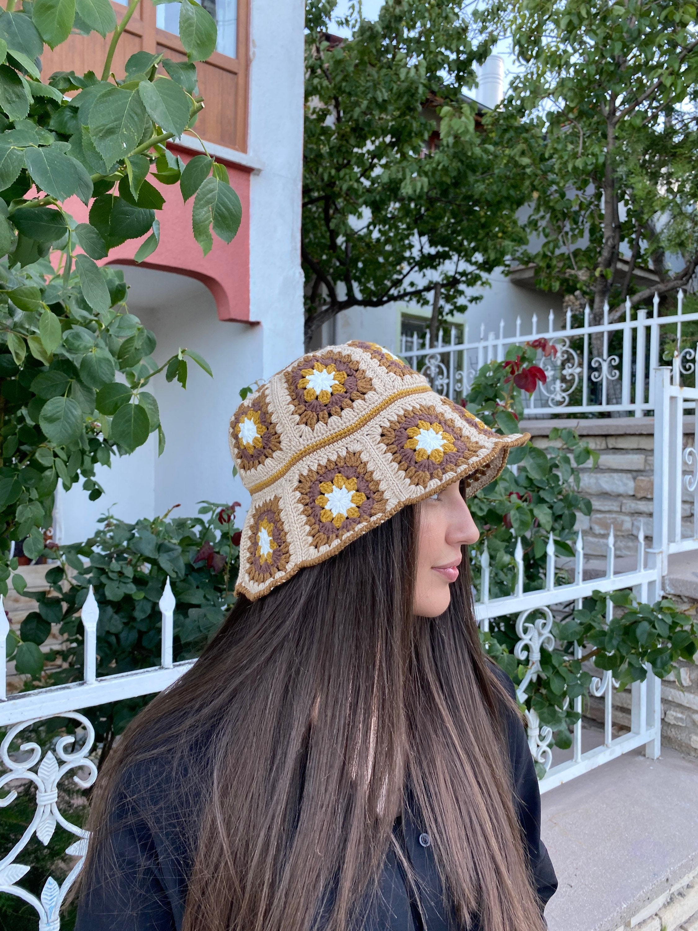 Granny Square Hat, Colorful Bucket Hat, Rainbow Crochet Hat, Crochet Hat, Festival Hat, Bucket Ha... — photo 6 of 13